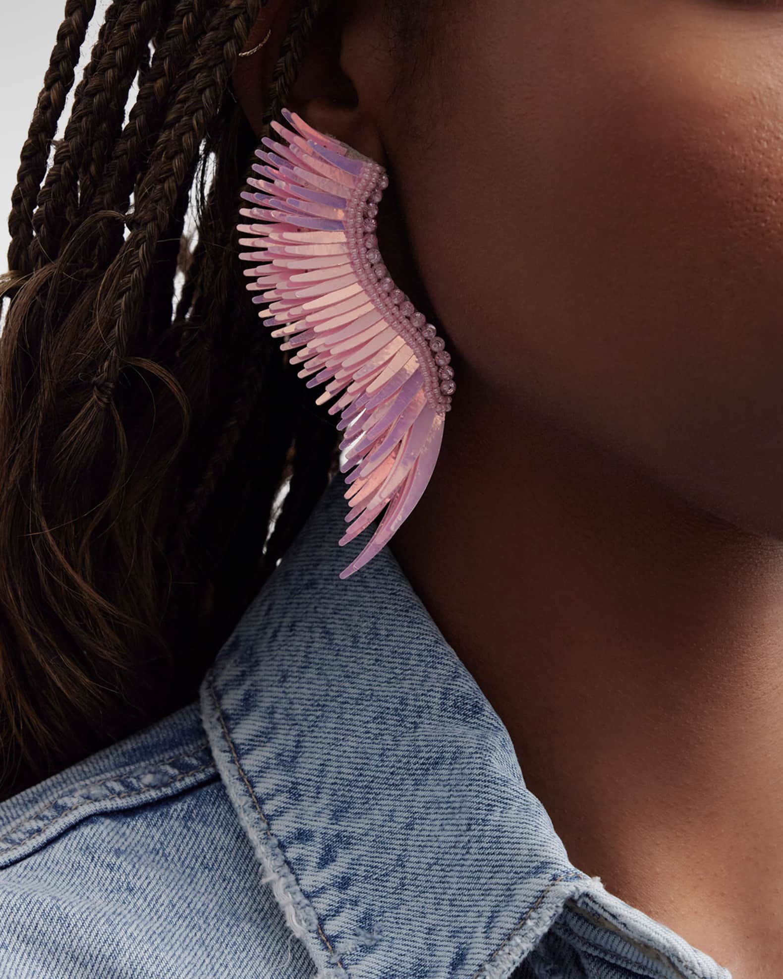 Mignonne Gavigan Madeline Earrings Iridescent Light Pink Neiman Marcus