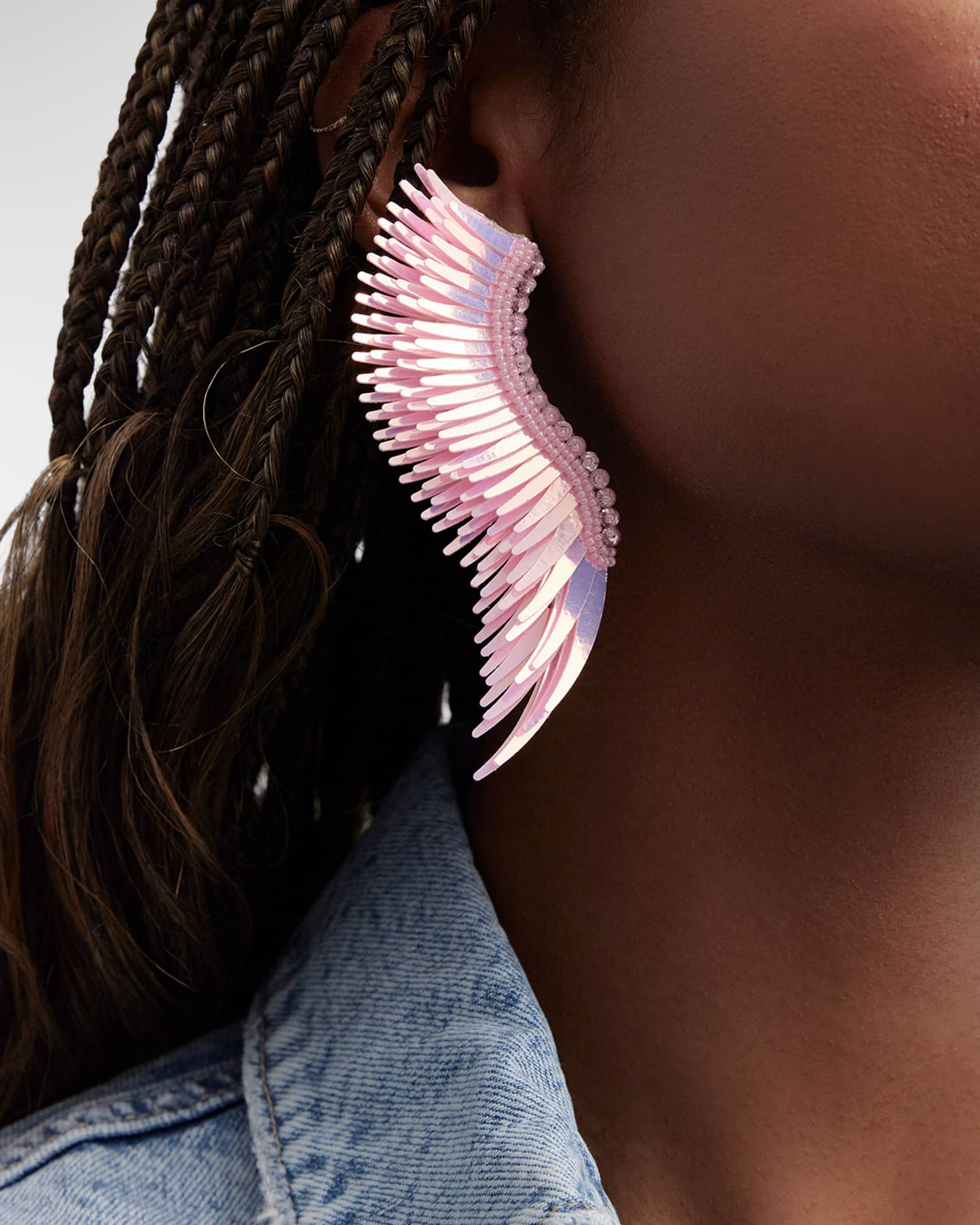 Mignonne Gavigan Madeline Earrings Iridescent Light Pink Neiman Marcus