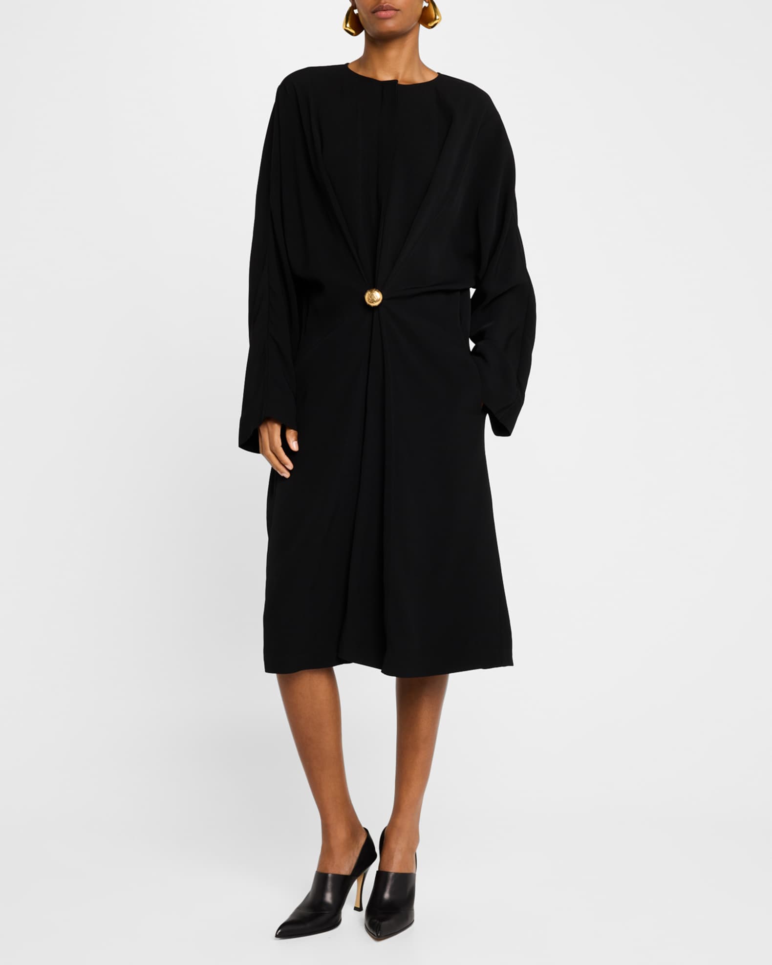 Pebble Long-Sleeve Midi Dress