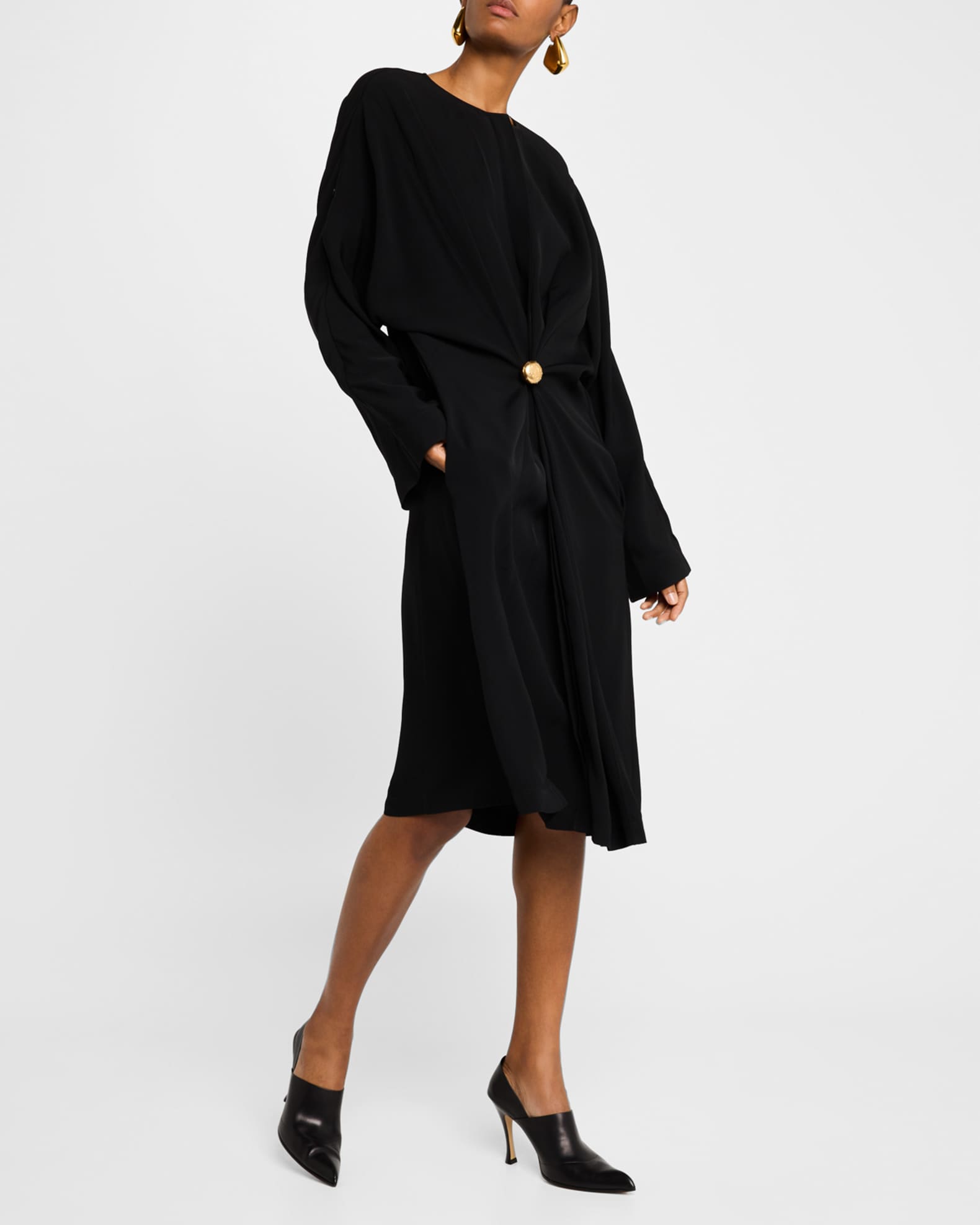 Pebble Long-Sleeve Midi Dress