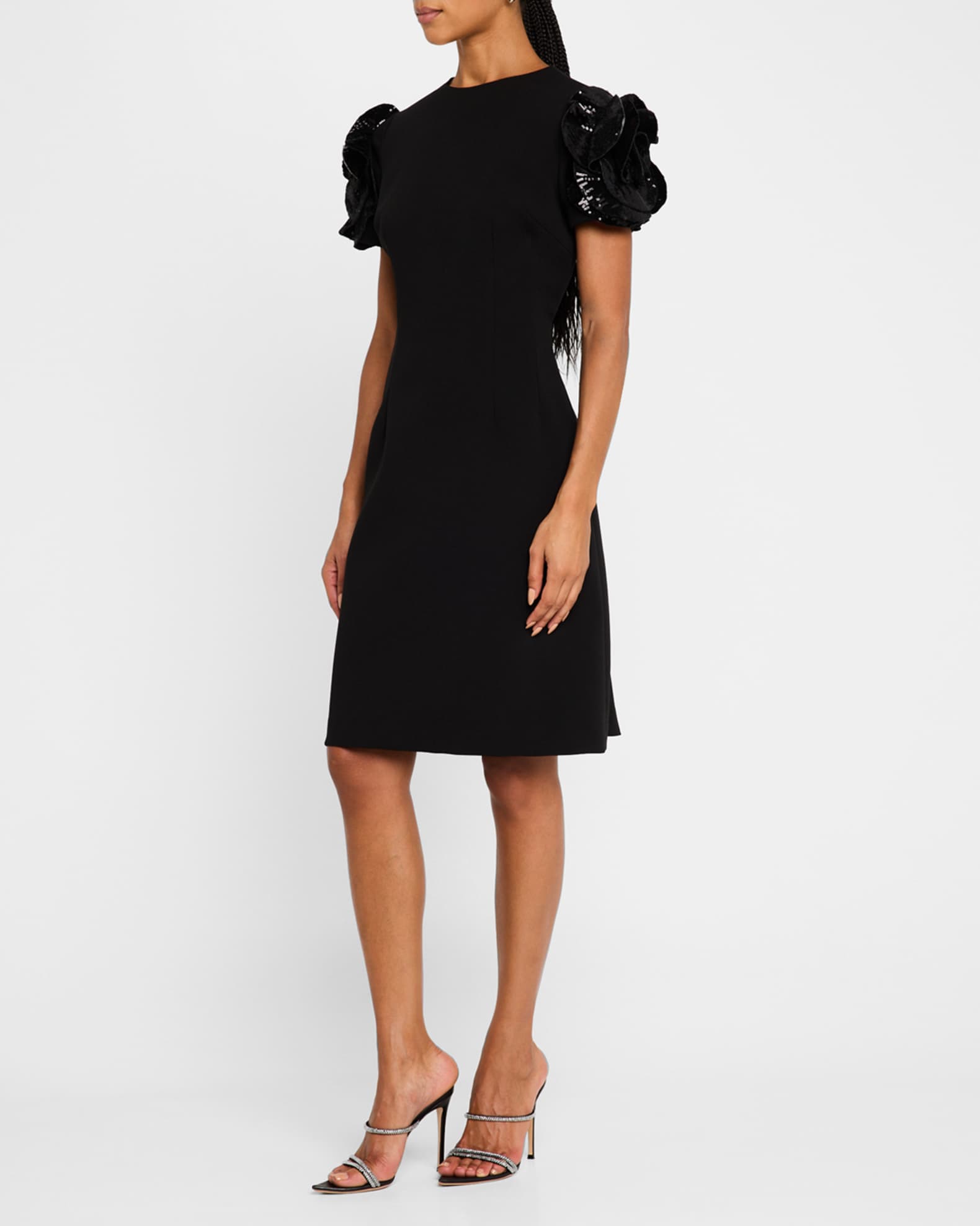 Rickie Freeman for Teri Jon Floral Applique Stretch Crepe Dress | Neiman  Marcus