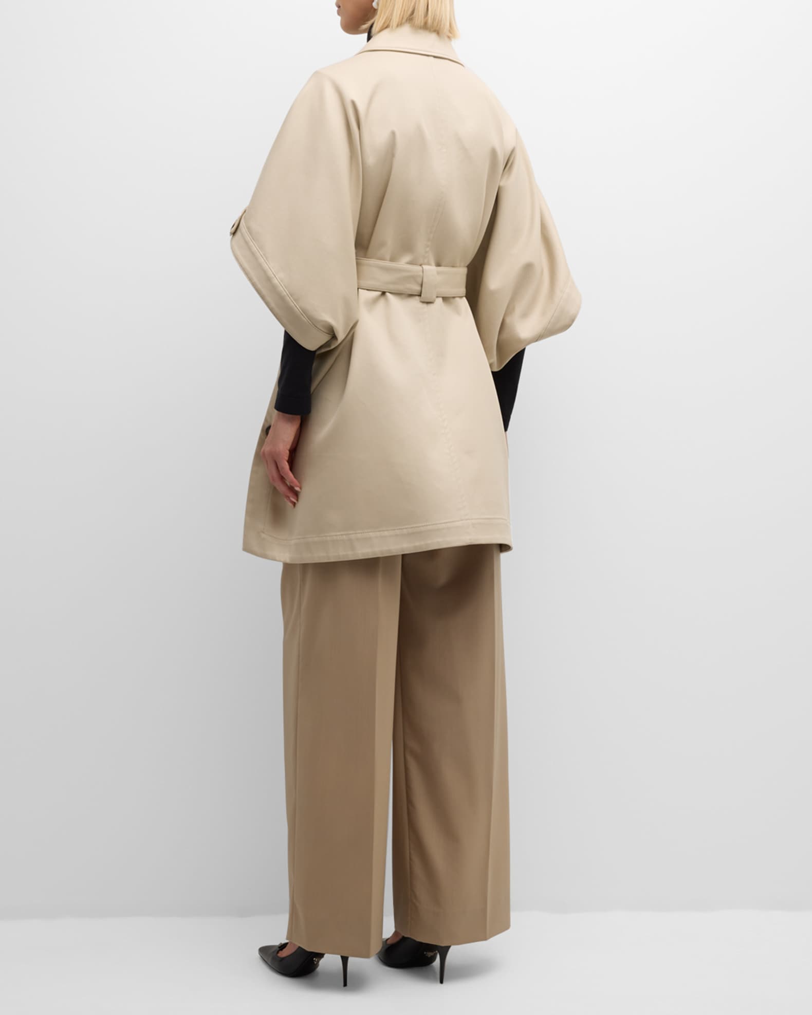 MAXMARA AGAPE ケープ Max Mara Agape Cotton Belted Cape | Neiman Marcus