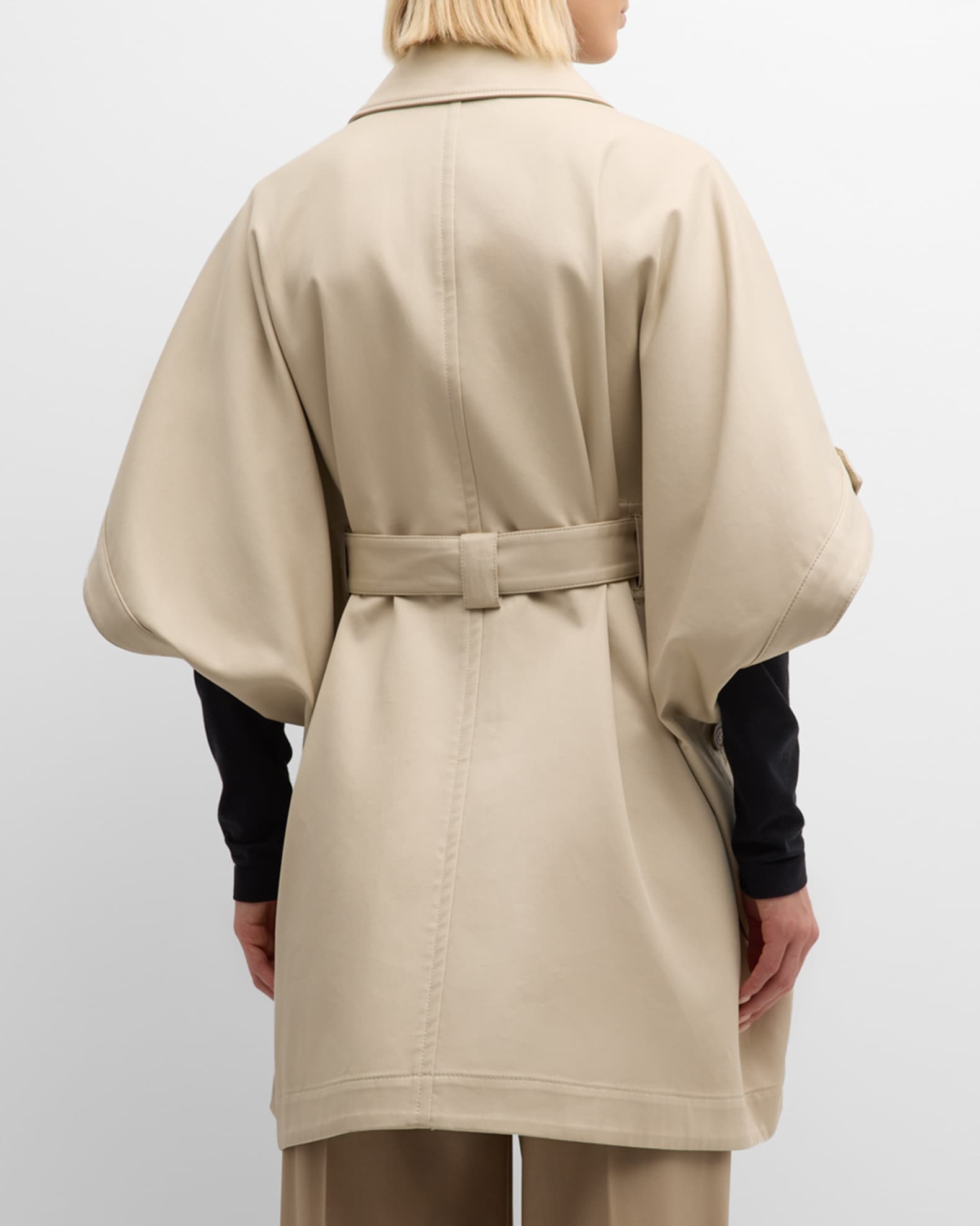 MAXMARA AGAPE ケープ Max Mara Agape Cotton Belted Cape | Neiman Marcus