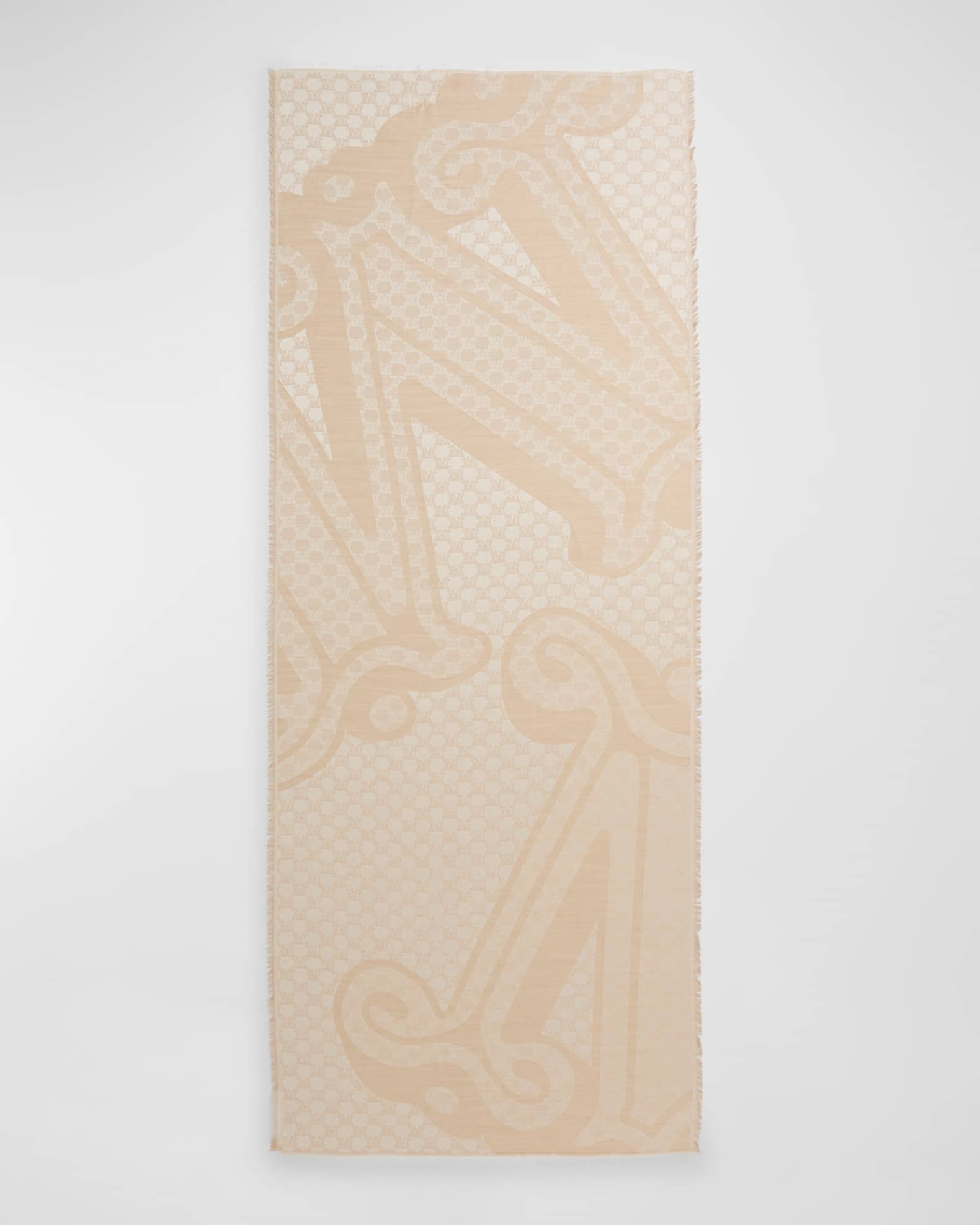 Acinoso Monogram Silk-Wool Stole 0