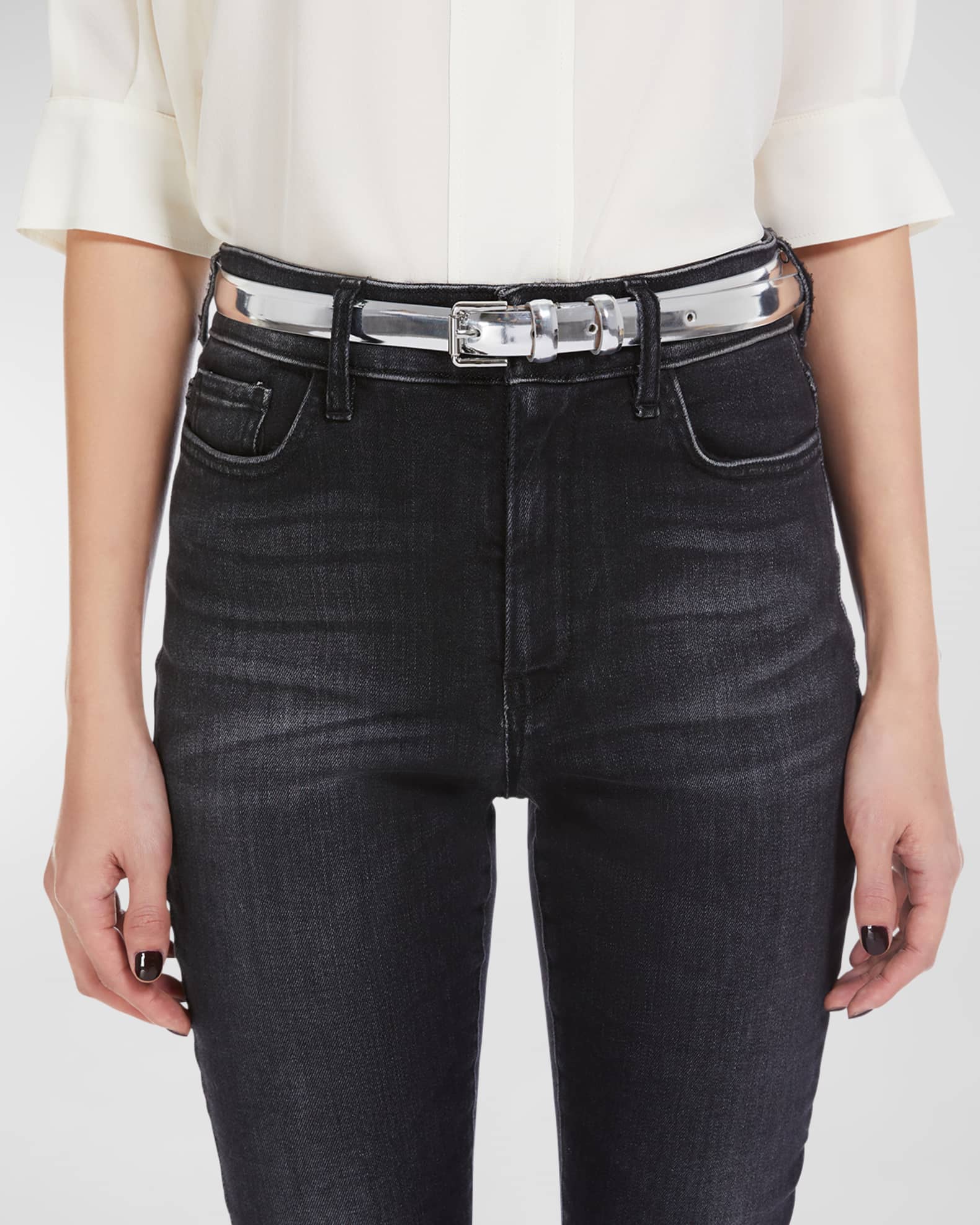 Skinny metallic belt 2025