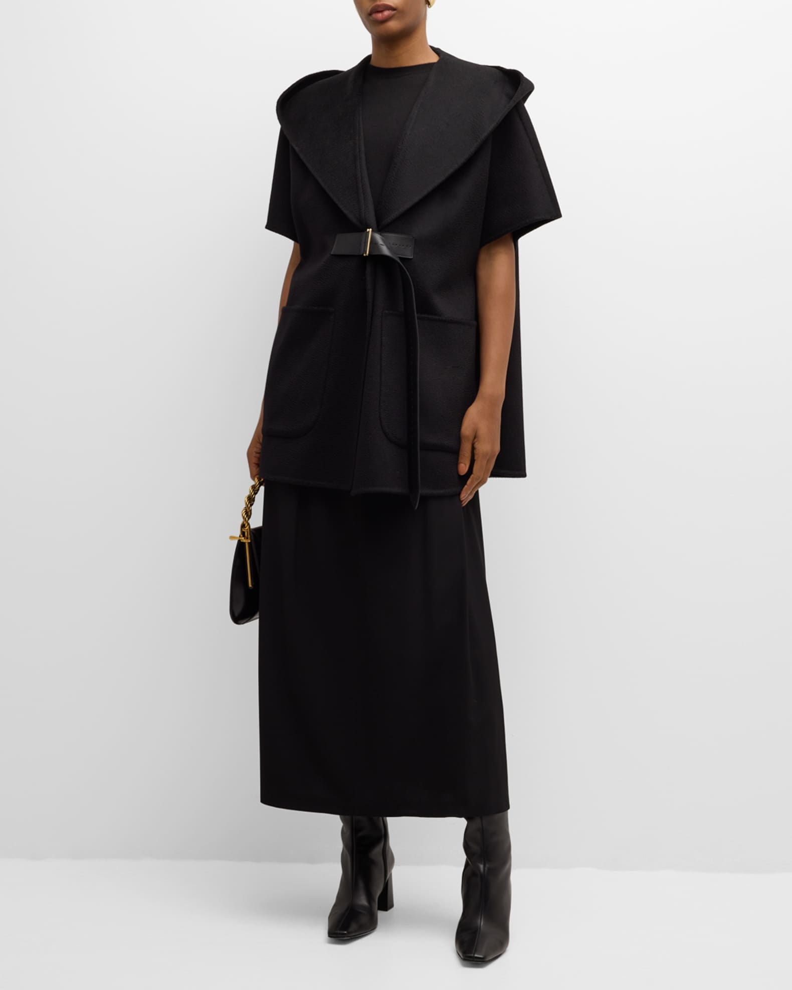 Dorico Belted Cashmere Cape  1