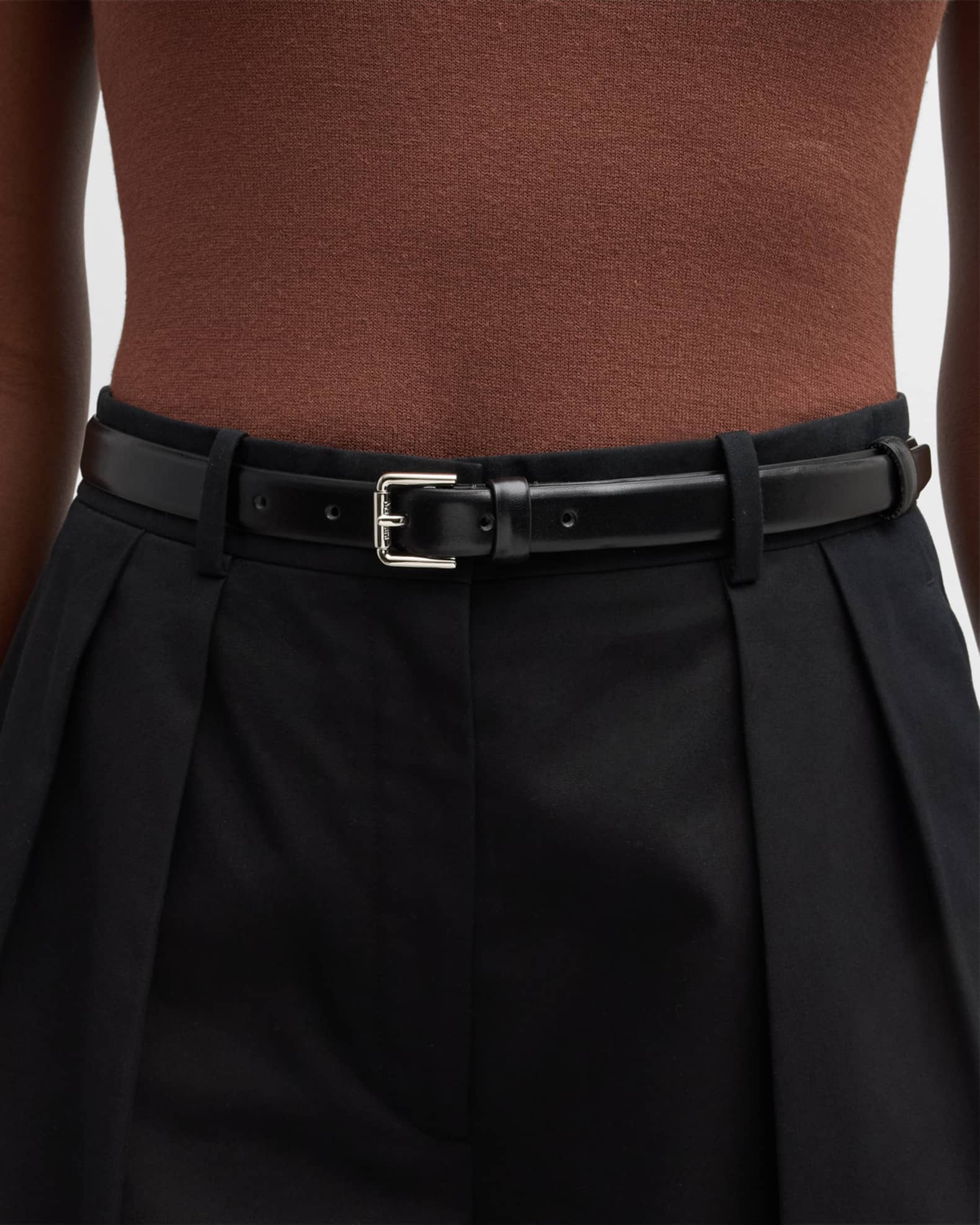 Max Mara Patent Leather Skinny Belt | Neiman Marcus