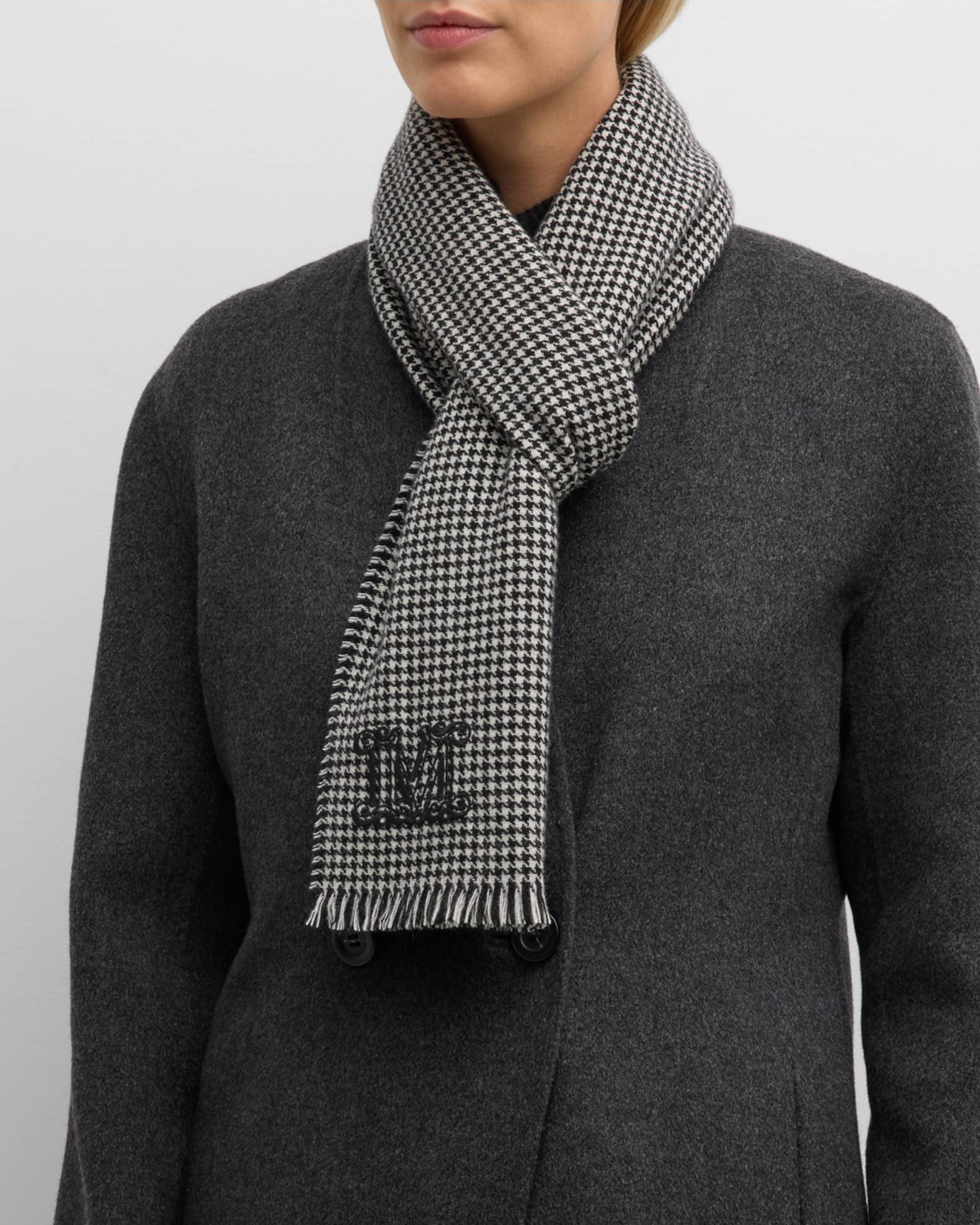 Houndstooth Cashmere Scarf  1