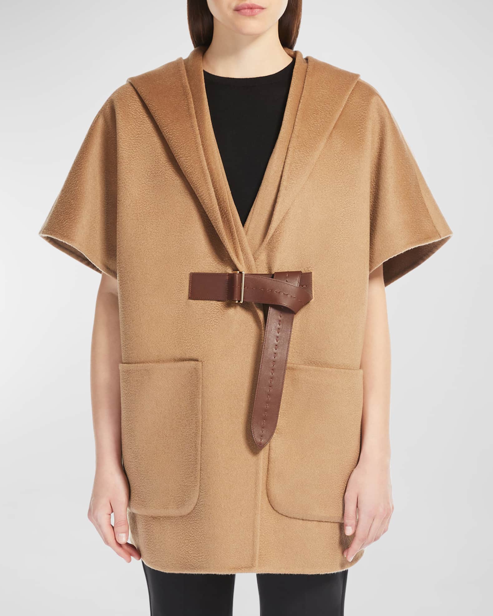 Dorico Belted Cashmere Cape  1