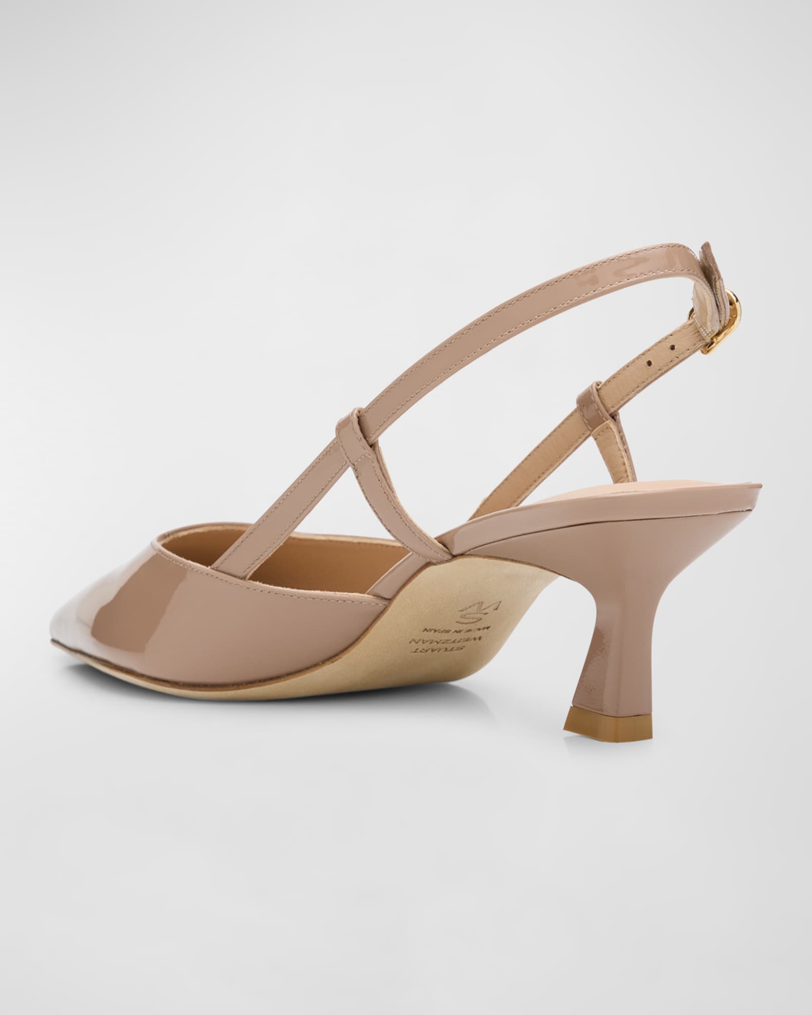 サンダル・ミュール Stuart Weitzman KITTY - Leather and transparent fabric sling Stuart Weitzman Vinnie Patent Kitten Slingback Pumps