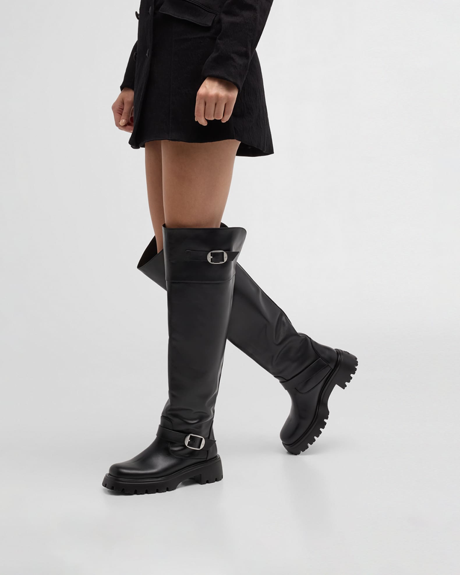 Emerson Buckle Leather Tall Boots 1