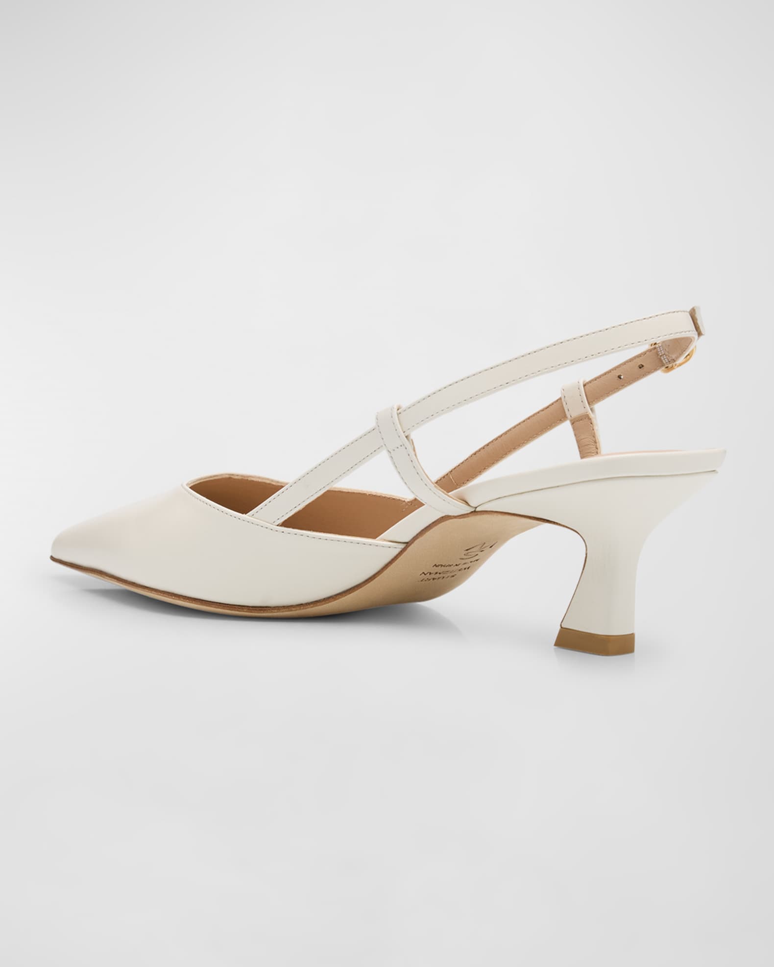 サンダル・ミュール Stuart Weitzman KITTY - Leather and transparent fabric sling Stuart Weitzman Vinnie Leather Kitten Slingback Pumps