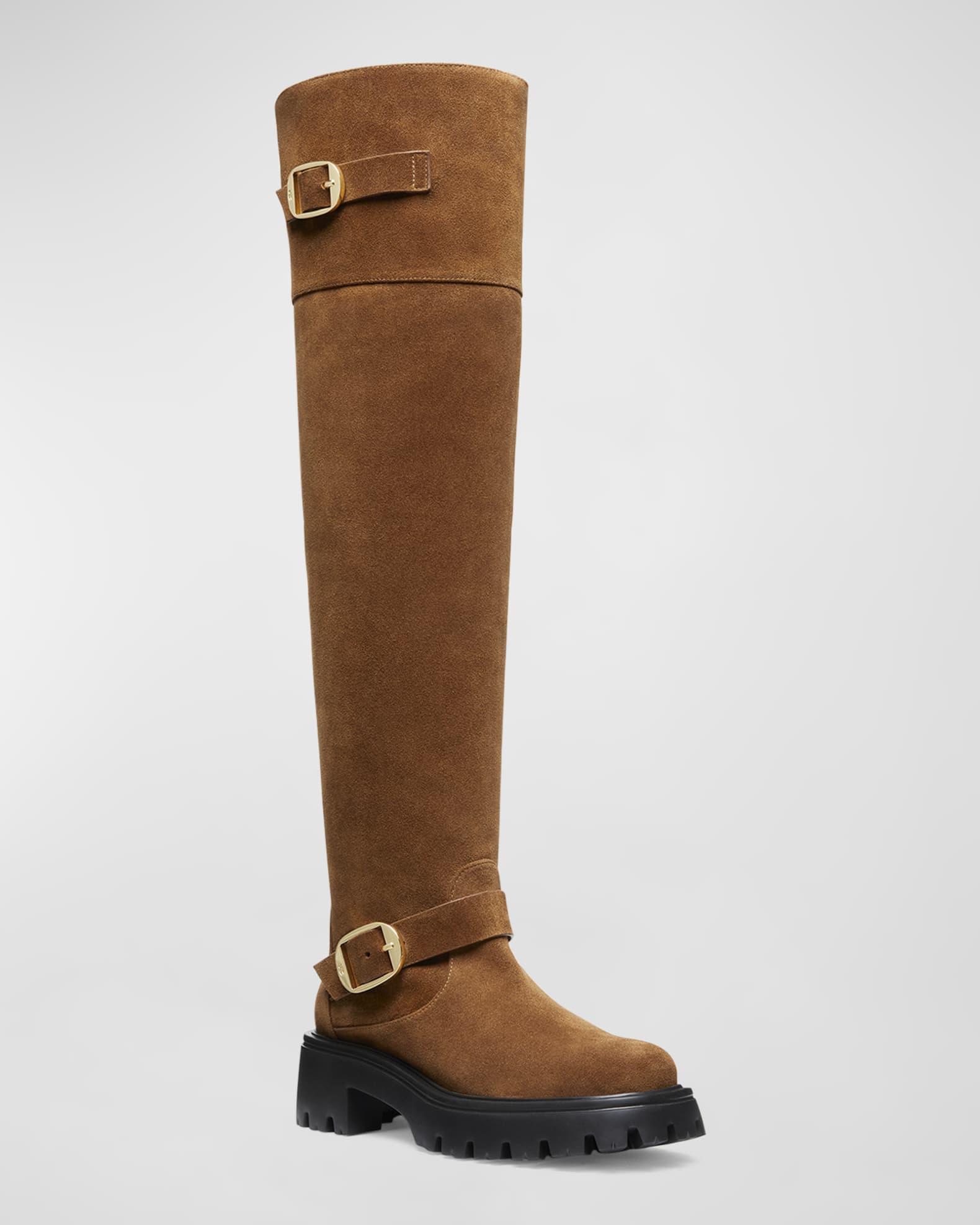 Emerson Buckle Suede Tall Boots