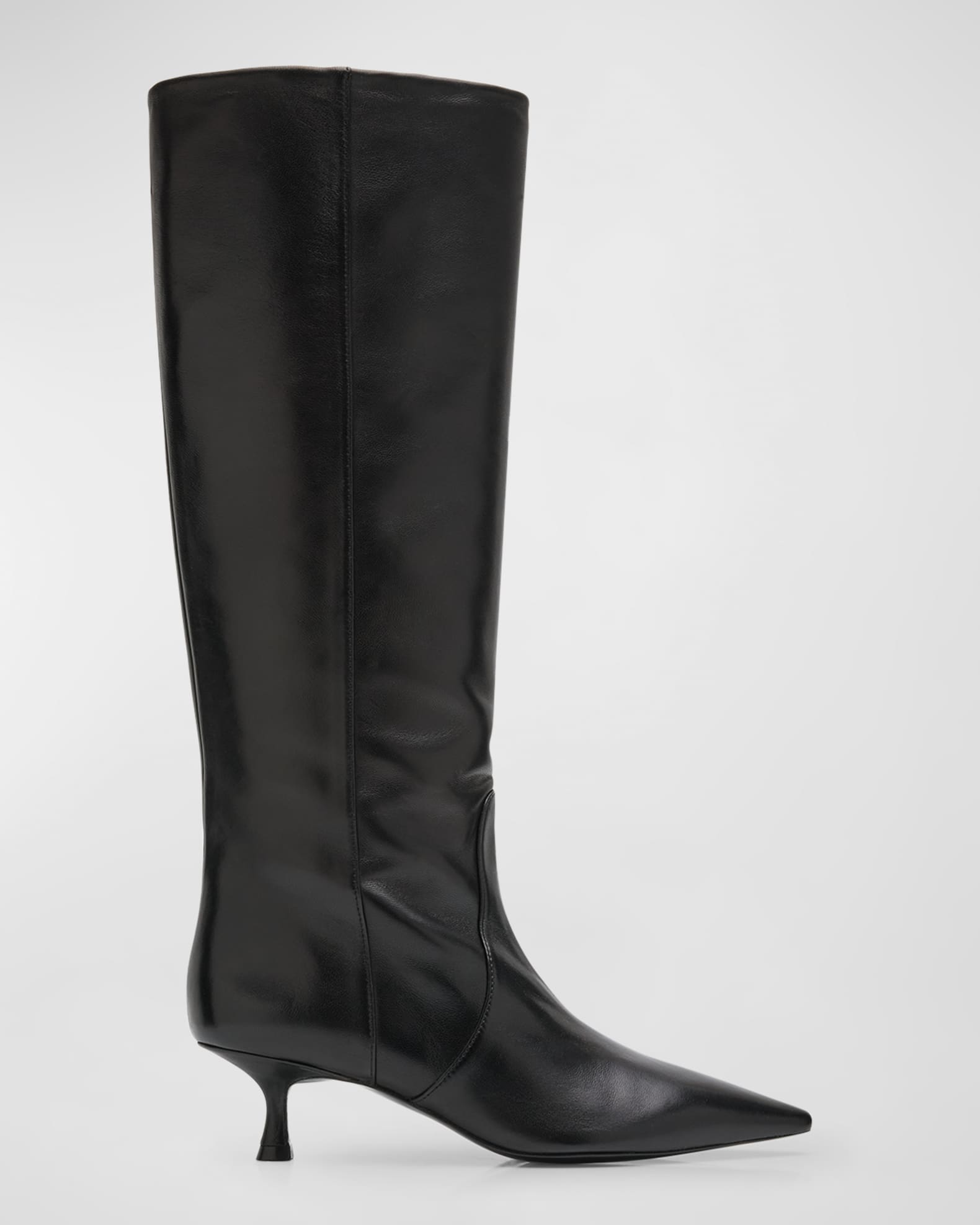 Naomi Leather Kitten Boots 0
