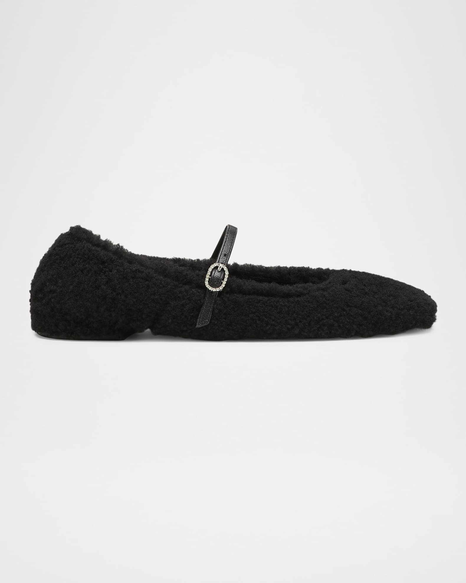 Lennox Shearling Mary Jane Ballerina Flats 0