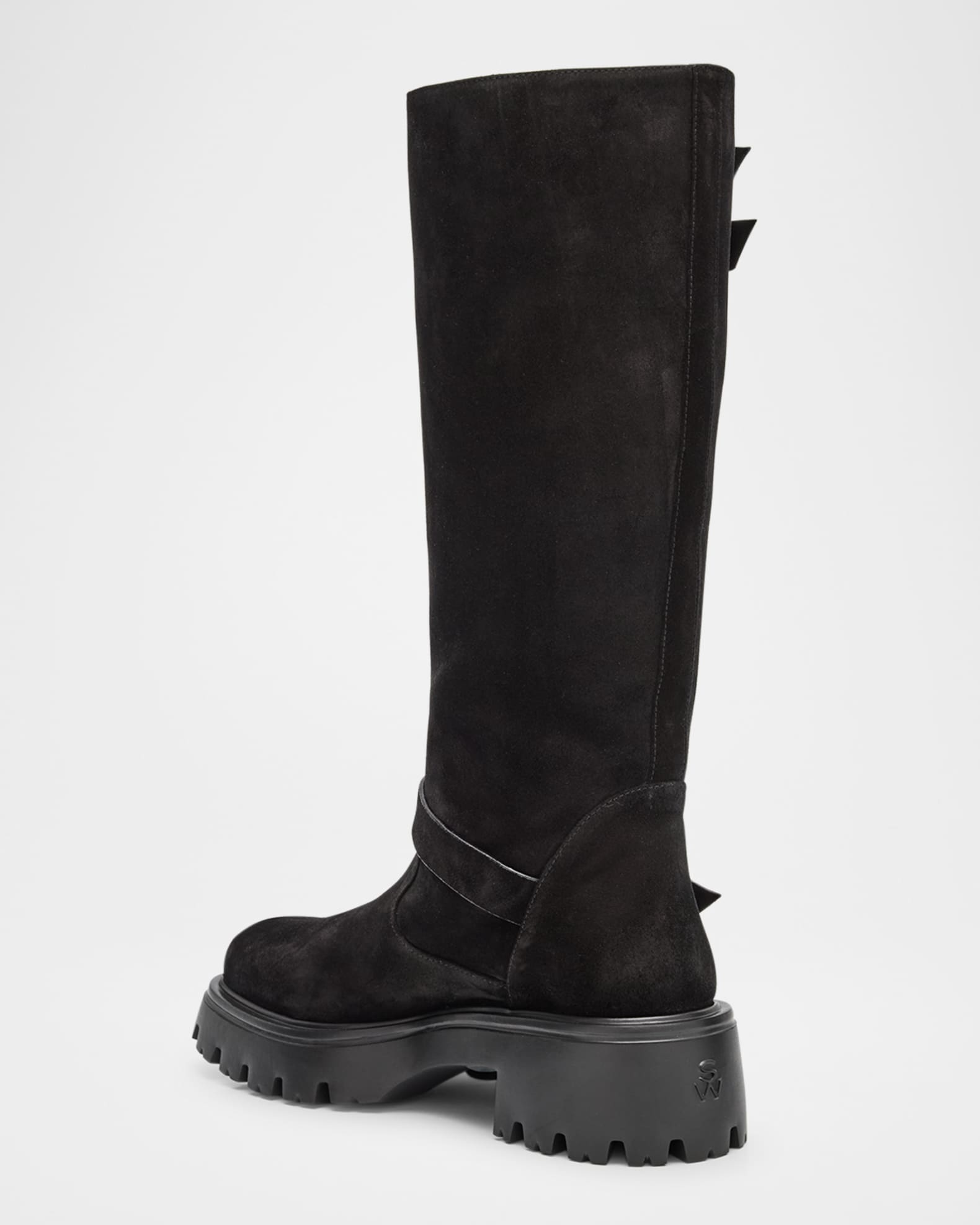Emerson Suede Buckle Biker Boots 1