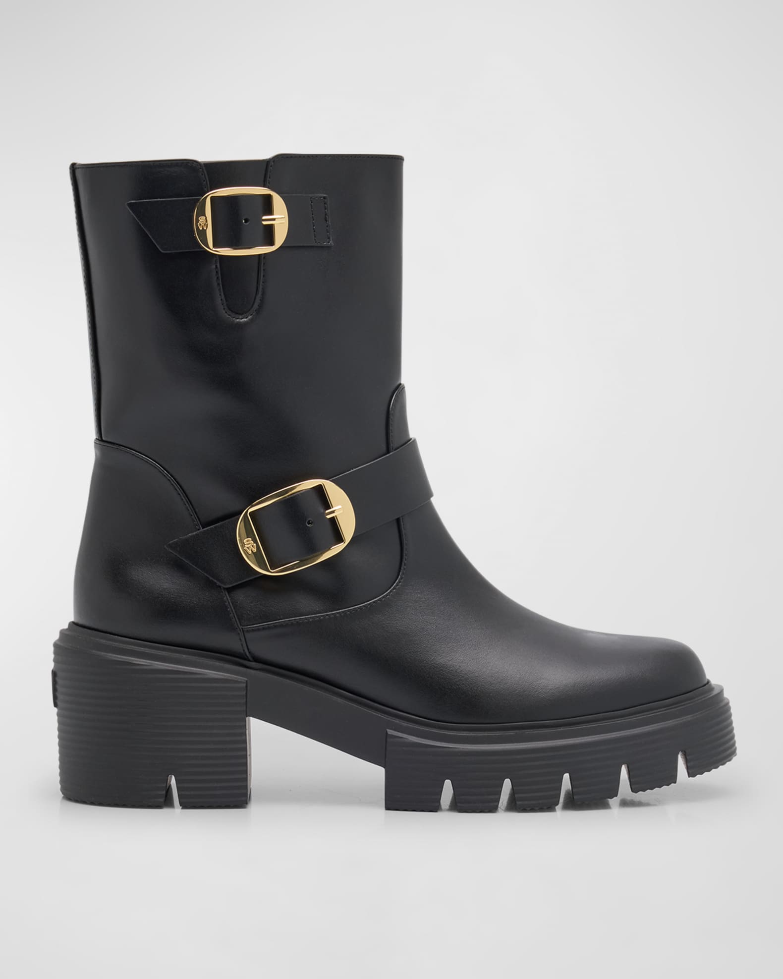 Soho Calfskin Buckle Moto Booties 0