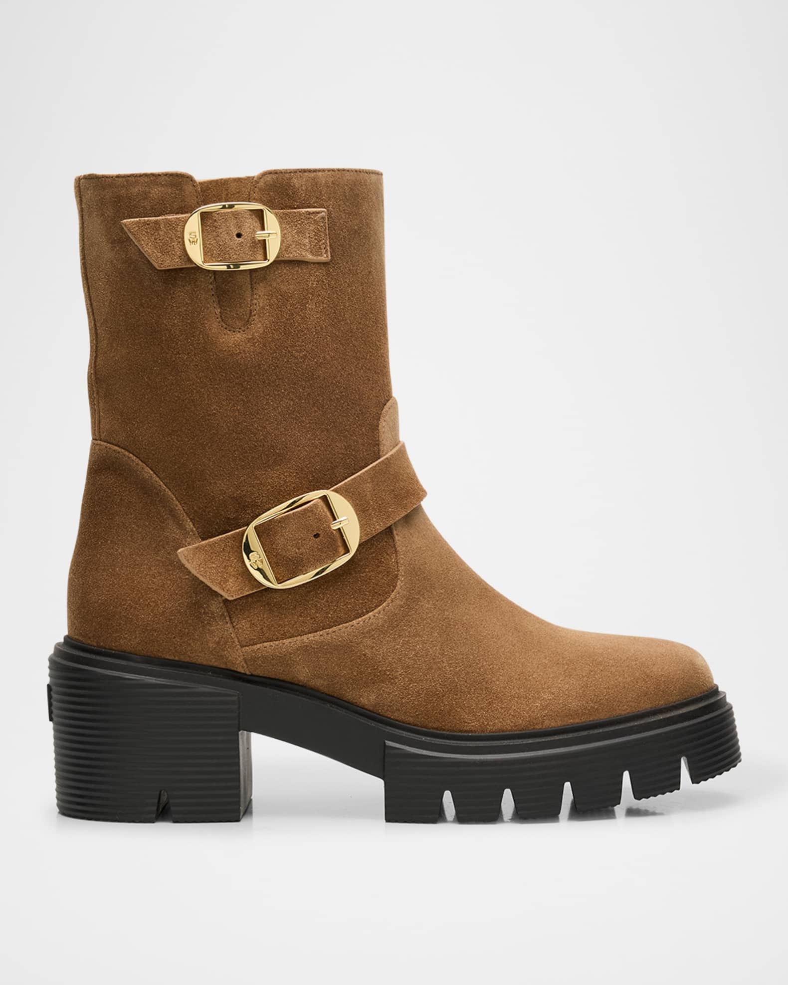 Soho Suede Buckle Moto Booties 0