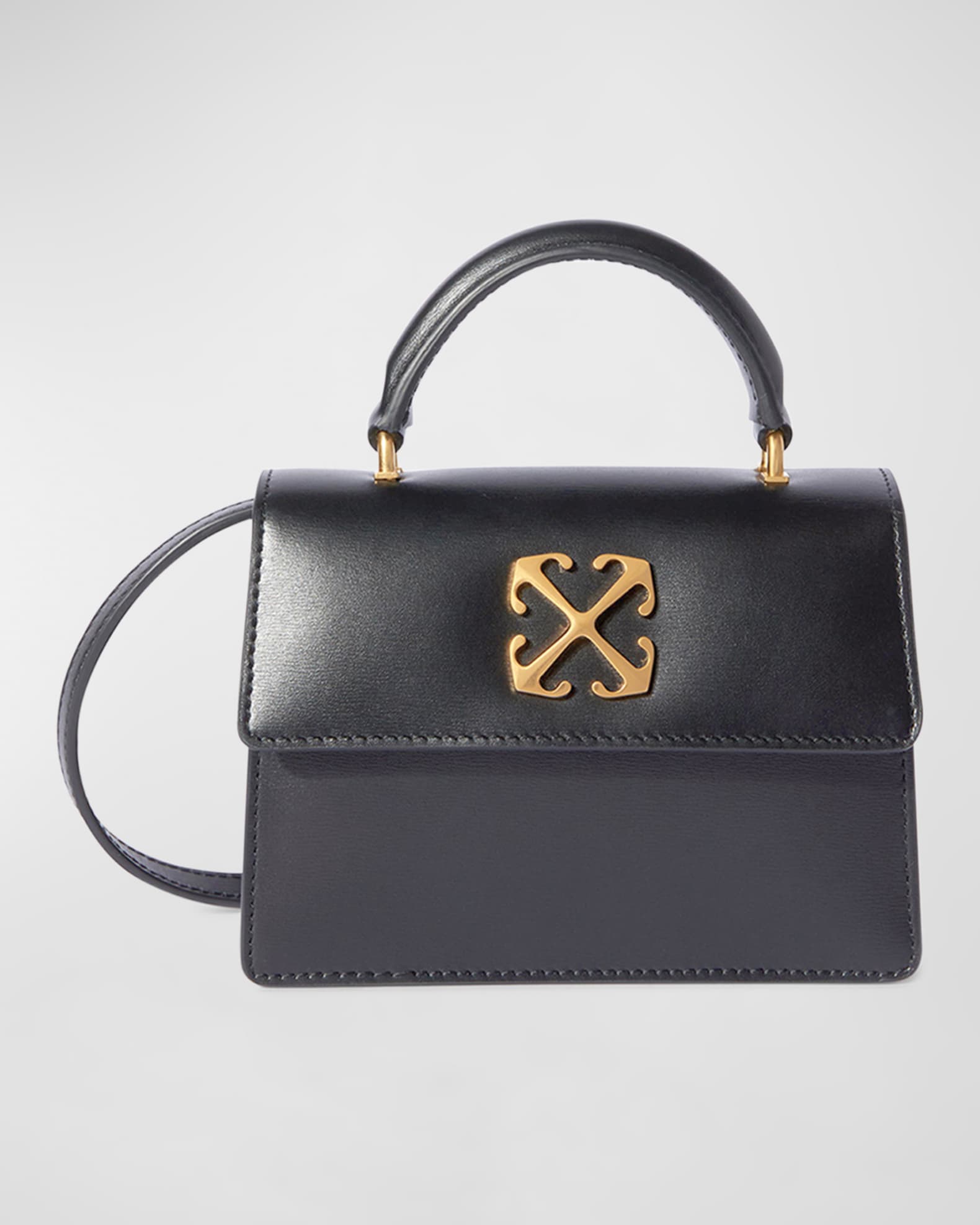 Off-White Jitney Baby Leather Top-Handle Bag