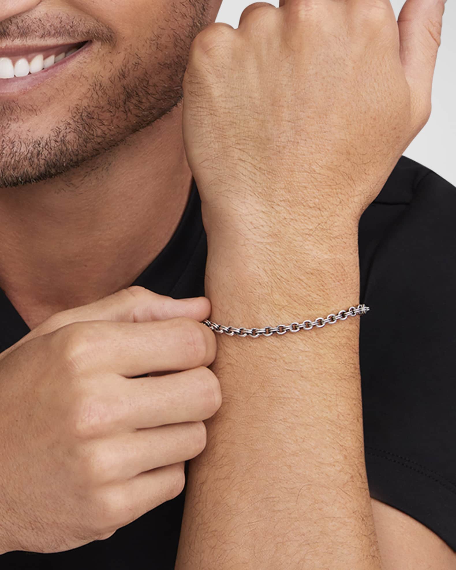 Men's Anthem Double Link Caviar Chain Bracelet, 4mm 1