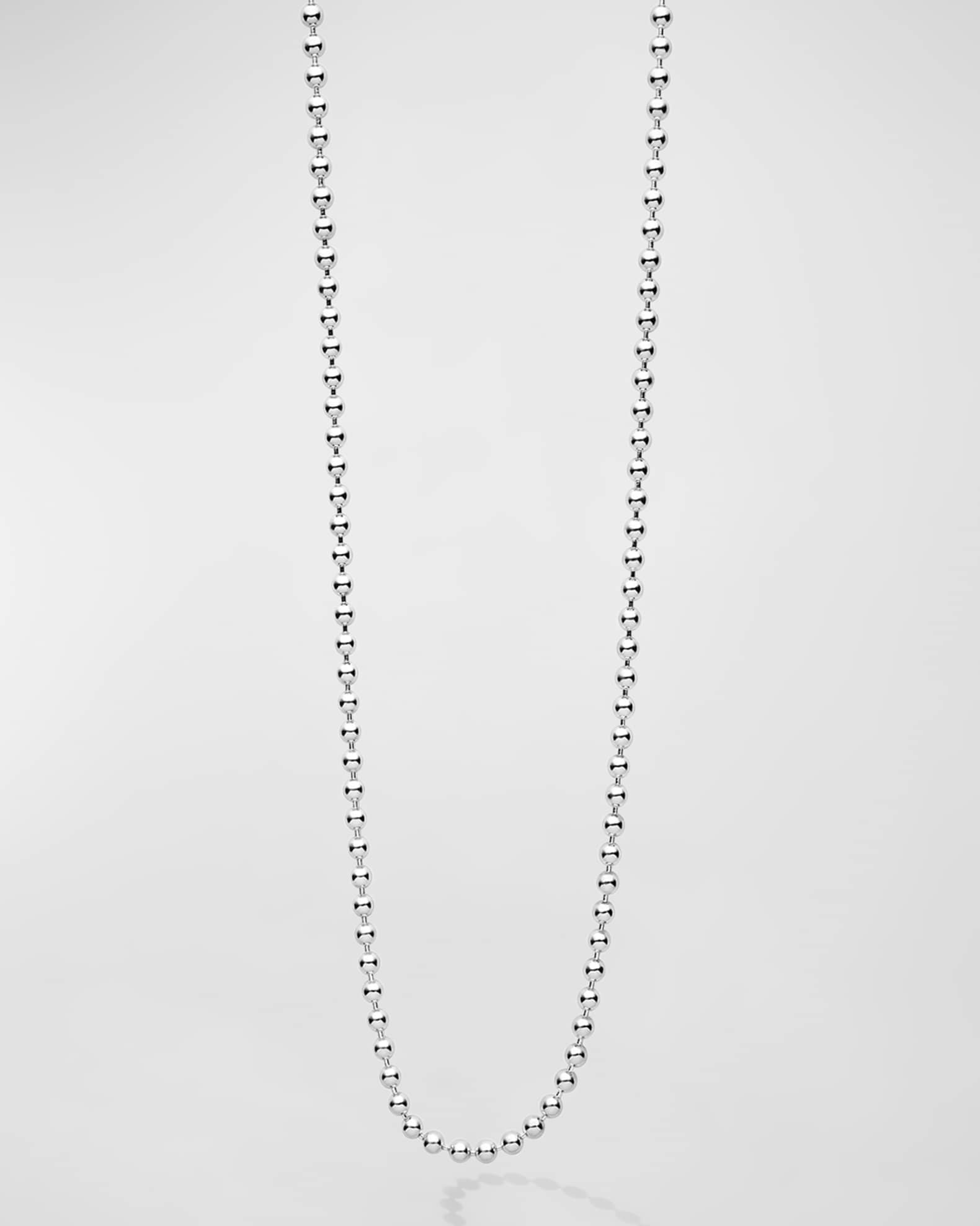 Men's Sterling Silver Logo-Link Ball Chain Necklace, 2.5mm, 20in 0