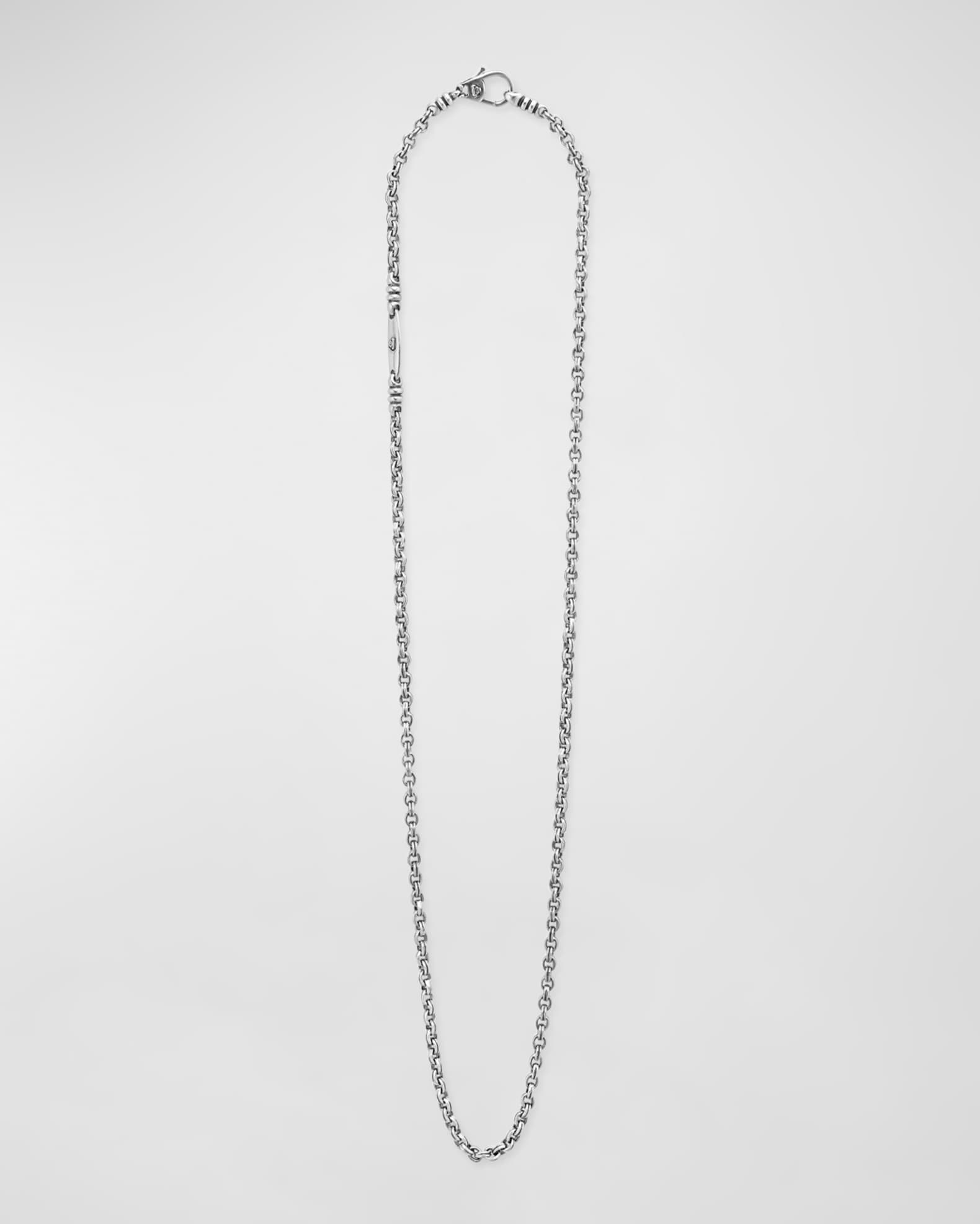 LAGOS Men's Sterling Silver Anthem Double Link Caviar Chain Necklace ...