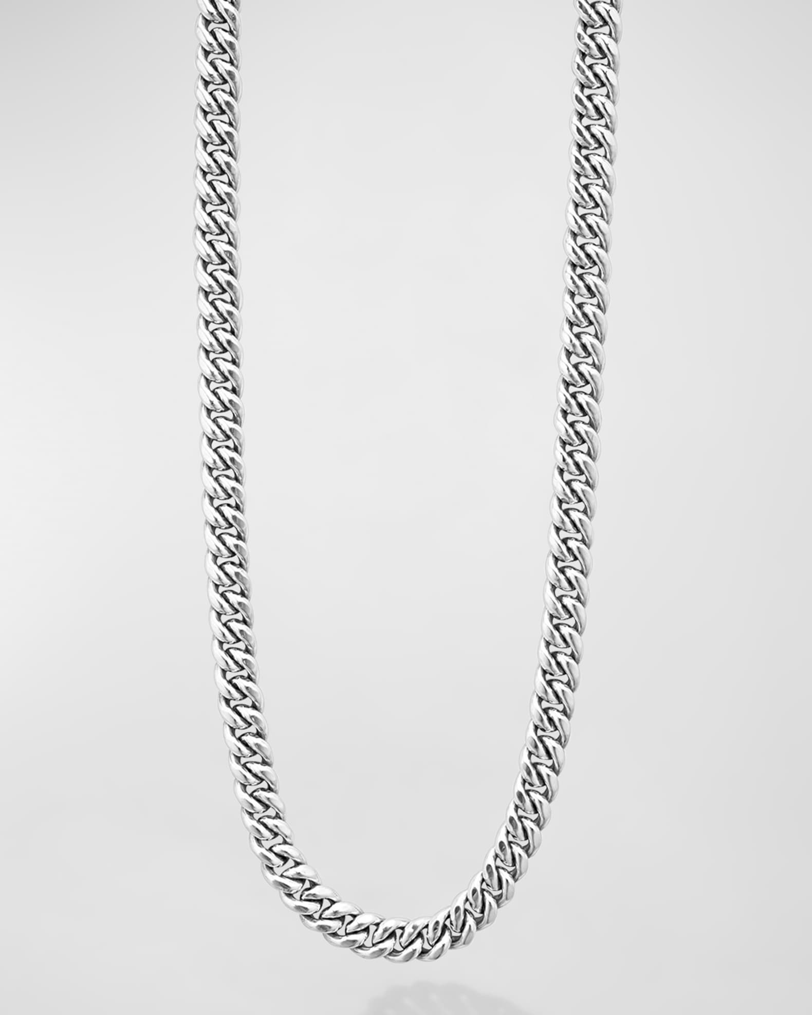 Men's Sterling Silver Anthem Curb Chain Necklace, 8mm, 20in 0