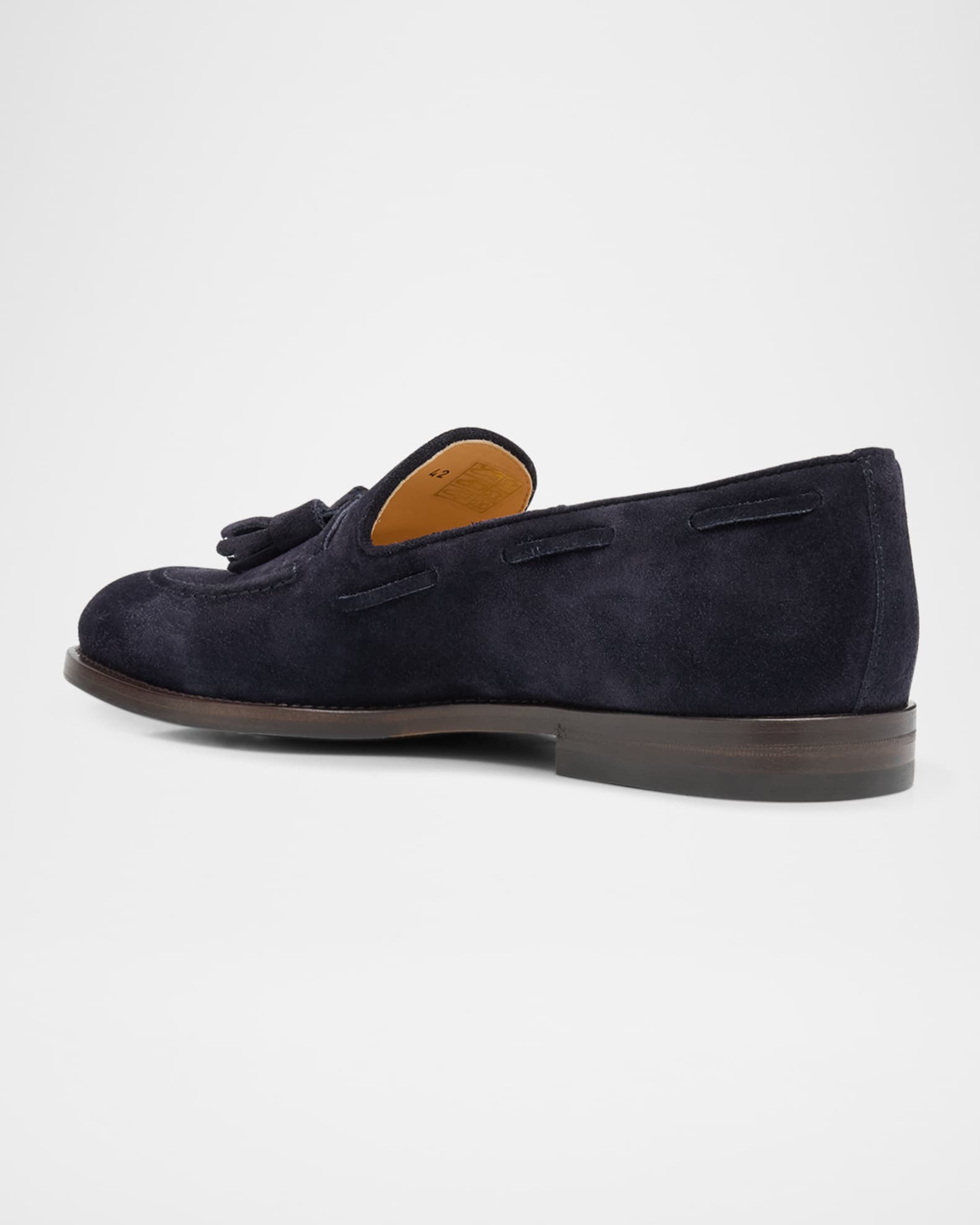 Men's Suede Tassel Loafers - Thumbnail 2