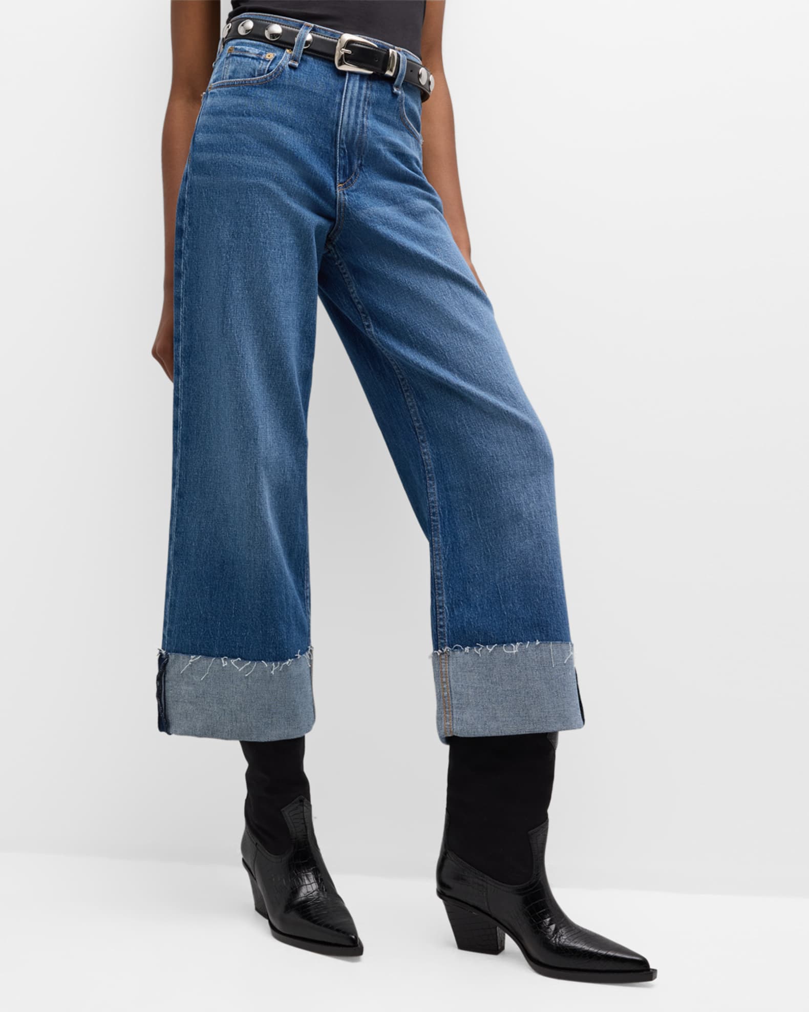 Morgan Cuffed Wide Leg Denim main image 1