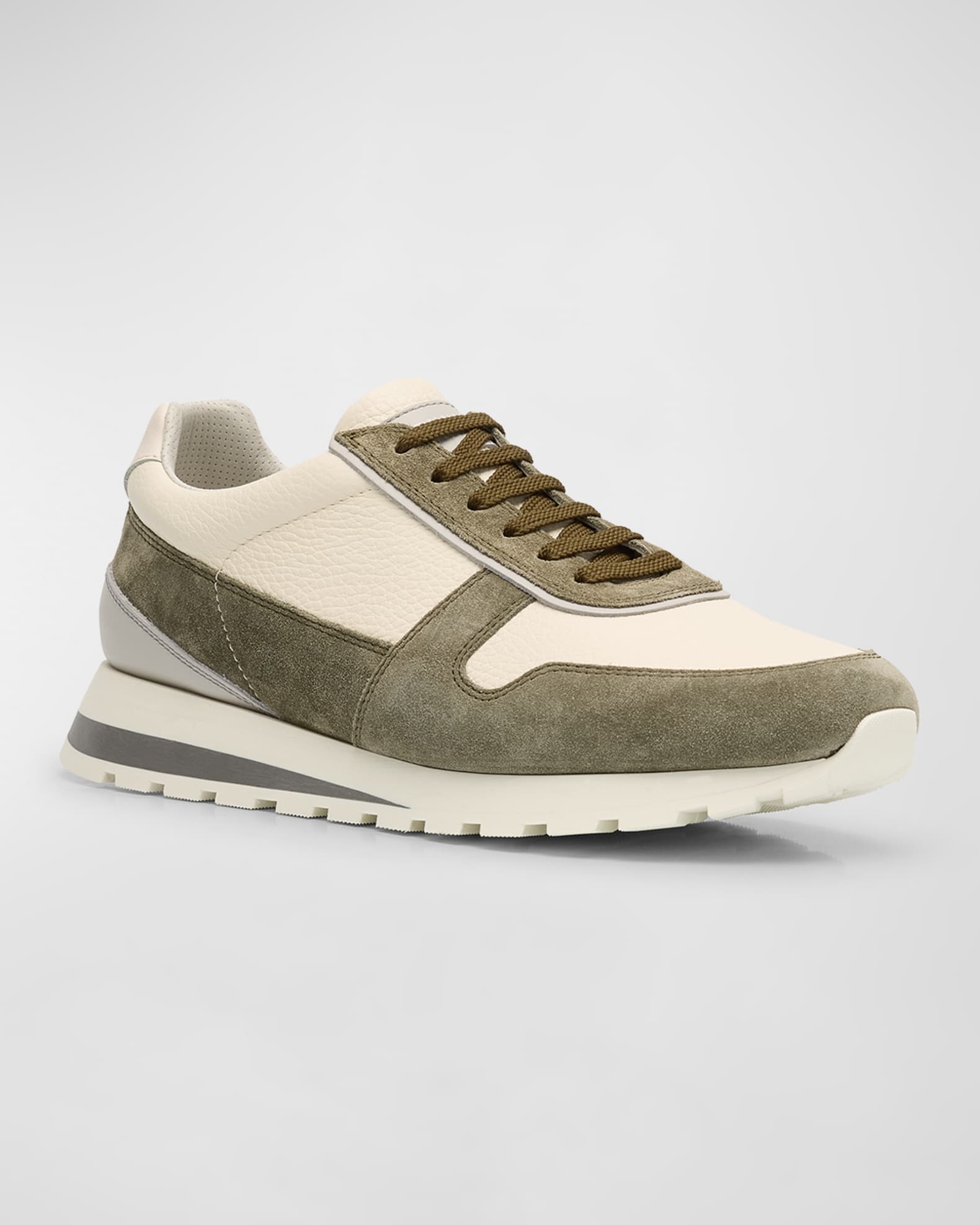 Men's Leather and Suede Runner Sneakers 1