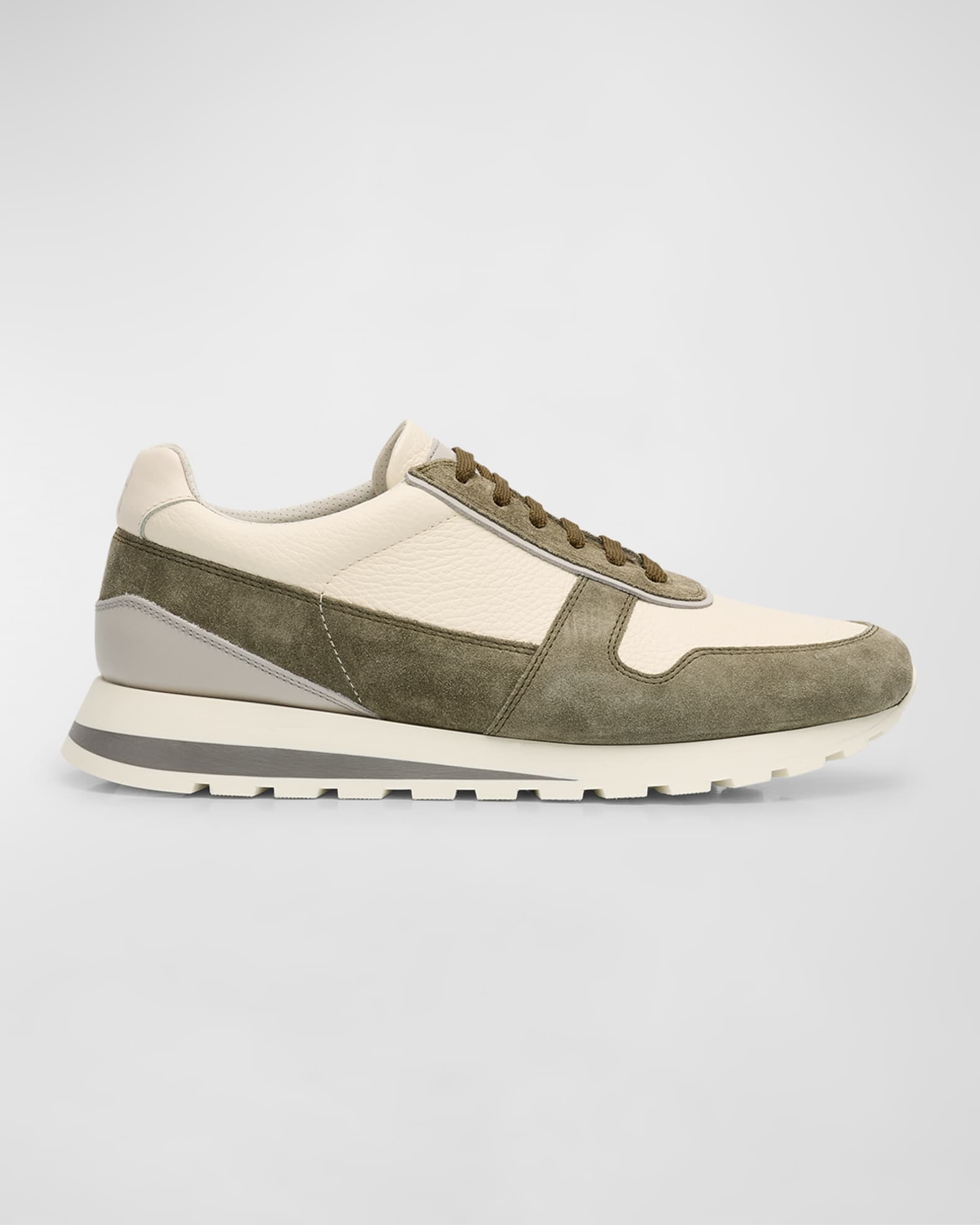 Men's Leather and Suede Runner Sneakers 0