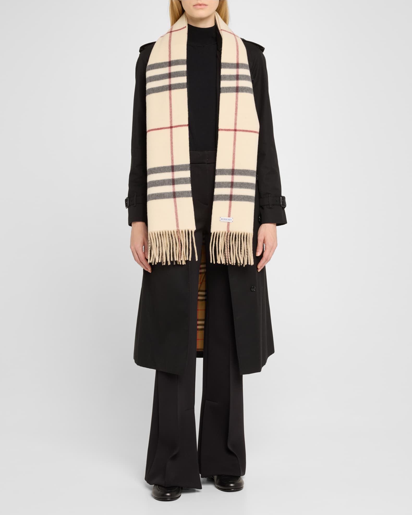 Burberry Giant Check Cashmere Scarf | Neiman Marcus