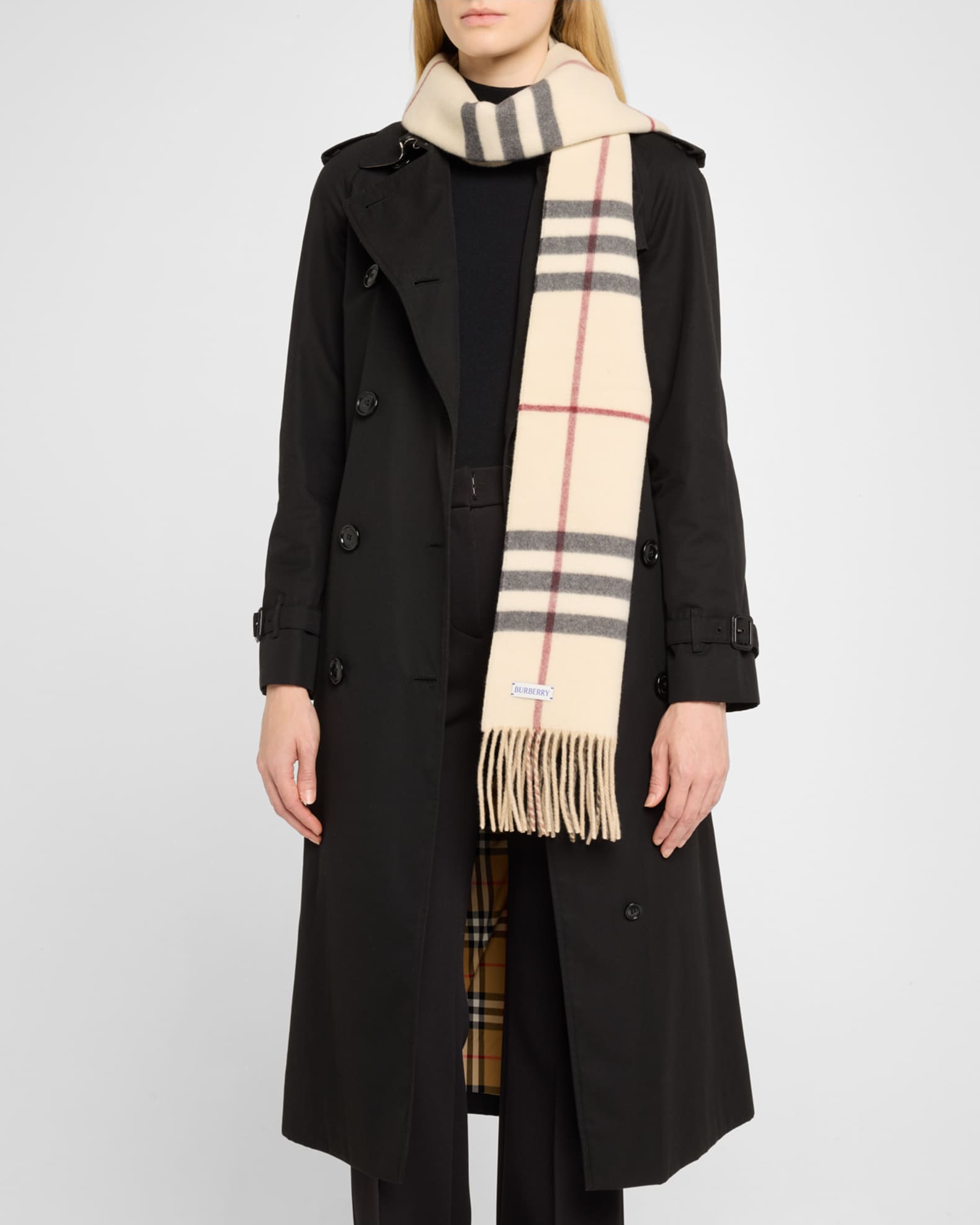Burberry Giant Check Cashmere Scarf Neiman Marcus