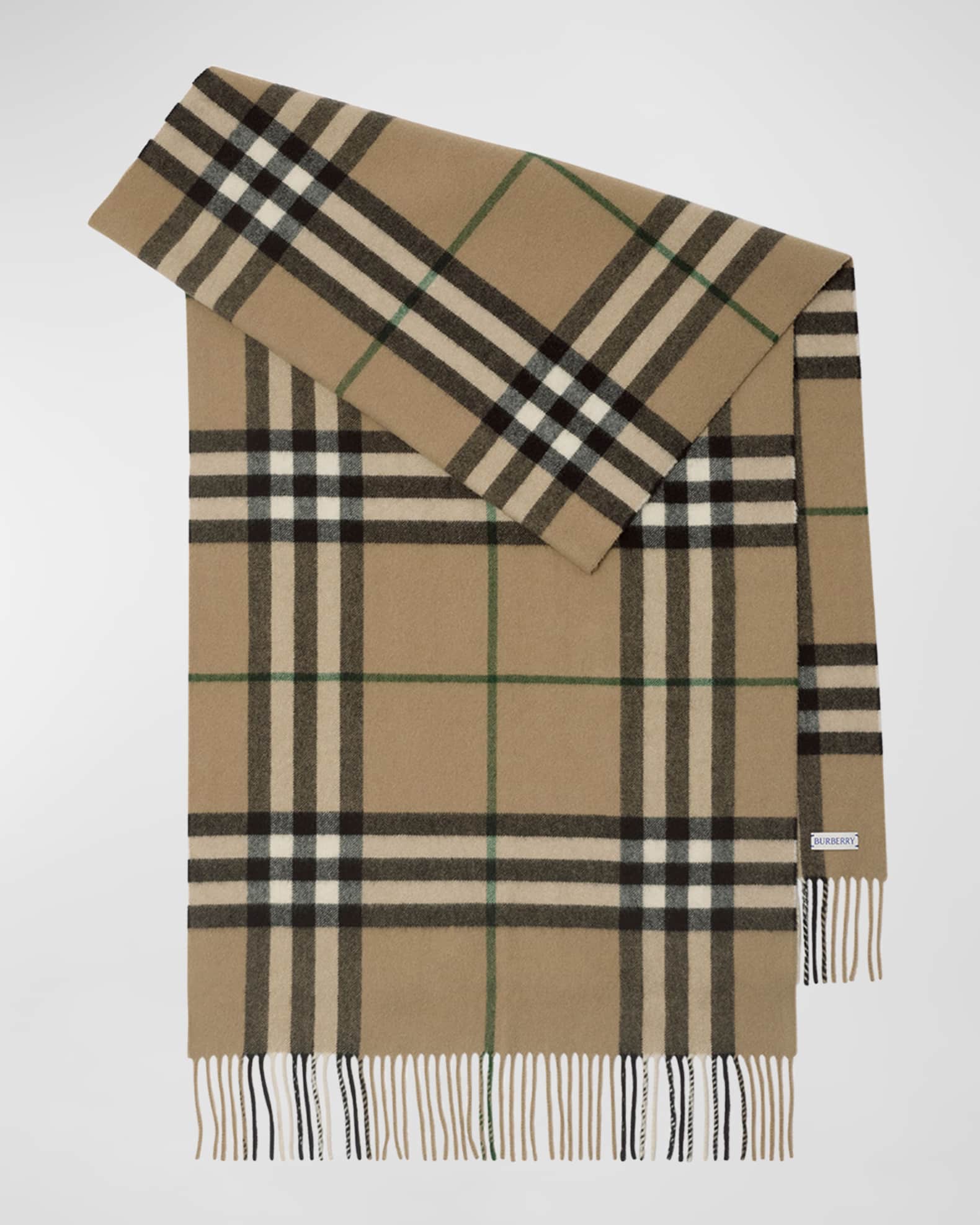 Washed Check Cashmere Scarf