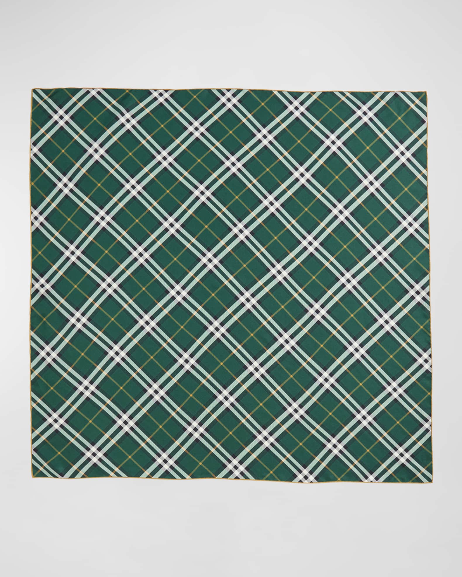 Burberry Green Check Silk Square Scarf Neiman Marcus