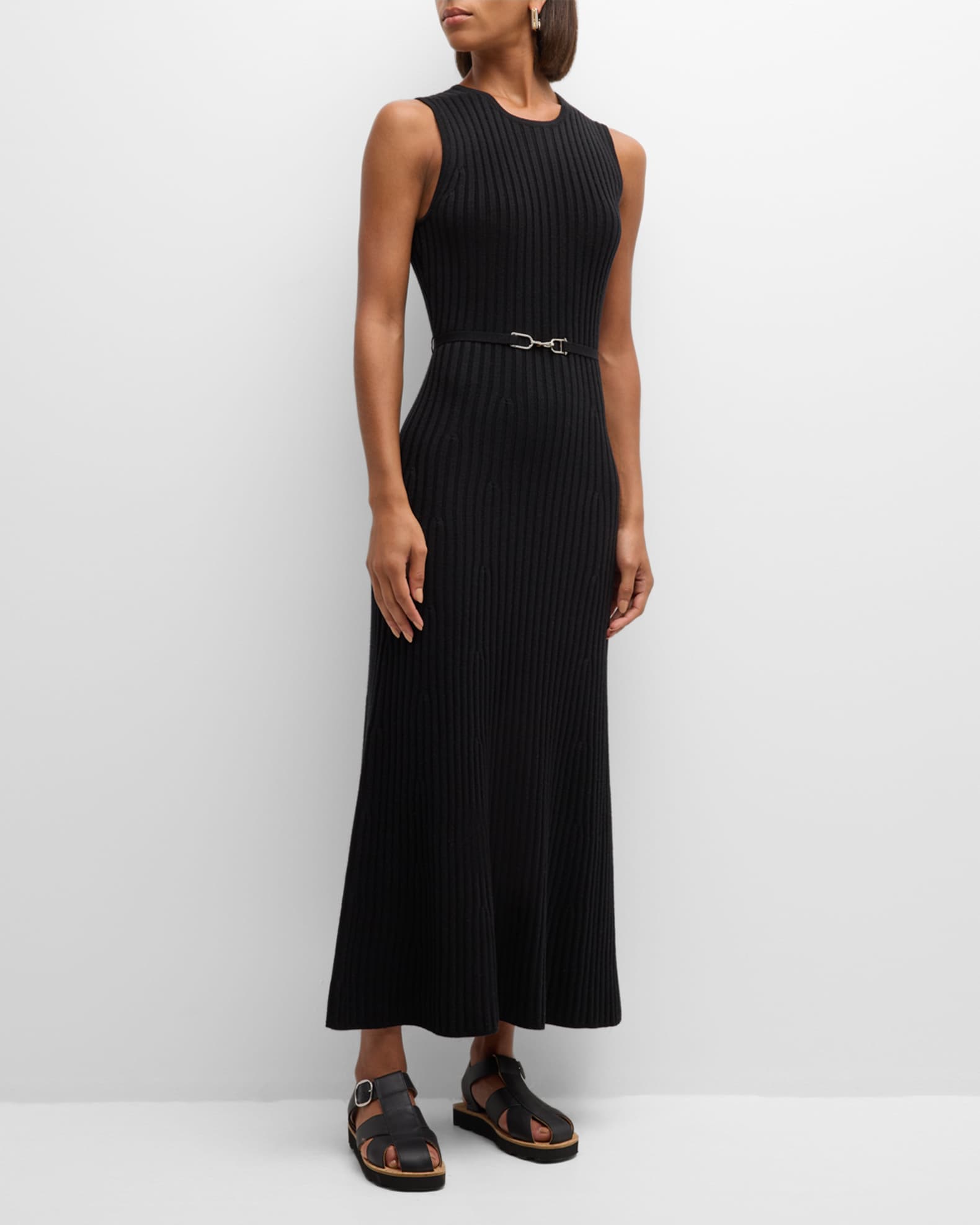 【Gabriela Hearst】 Meierリブニットミディドレス Meier Knit Midi Dress in Ivory Merino Wool Cashmere