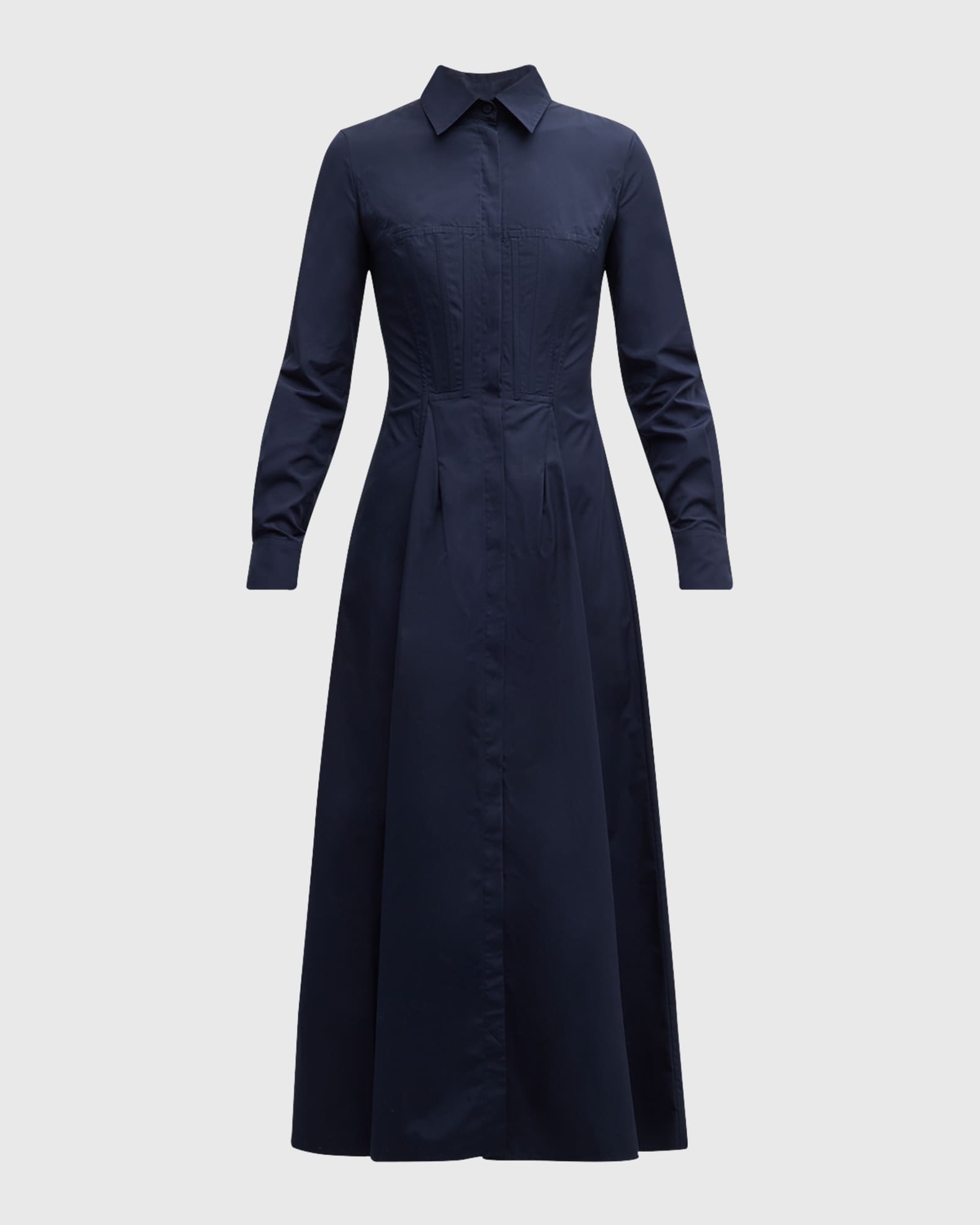 Gabriela Hearst Eugene Corset-Style Shirtdress | Neiman Marcus