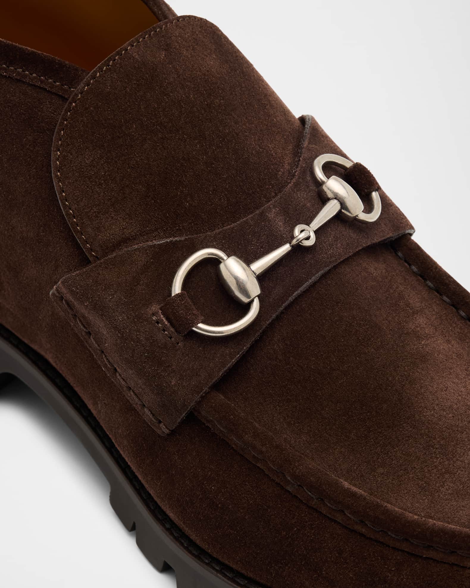 Gucci Men's Sylke Suede Bit Lug-Sole Chukka Boots | Neiman