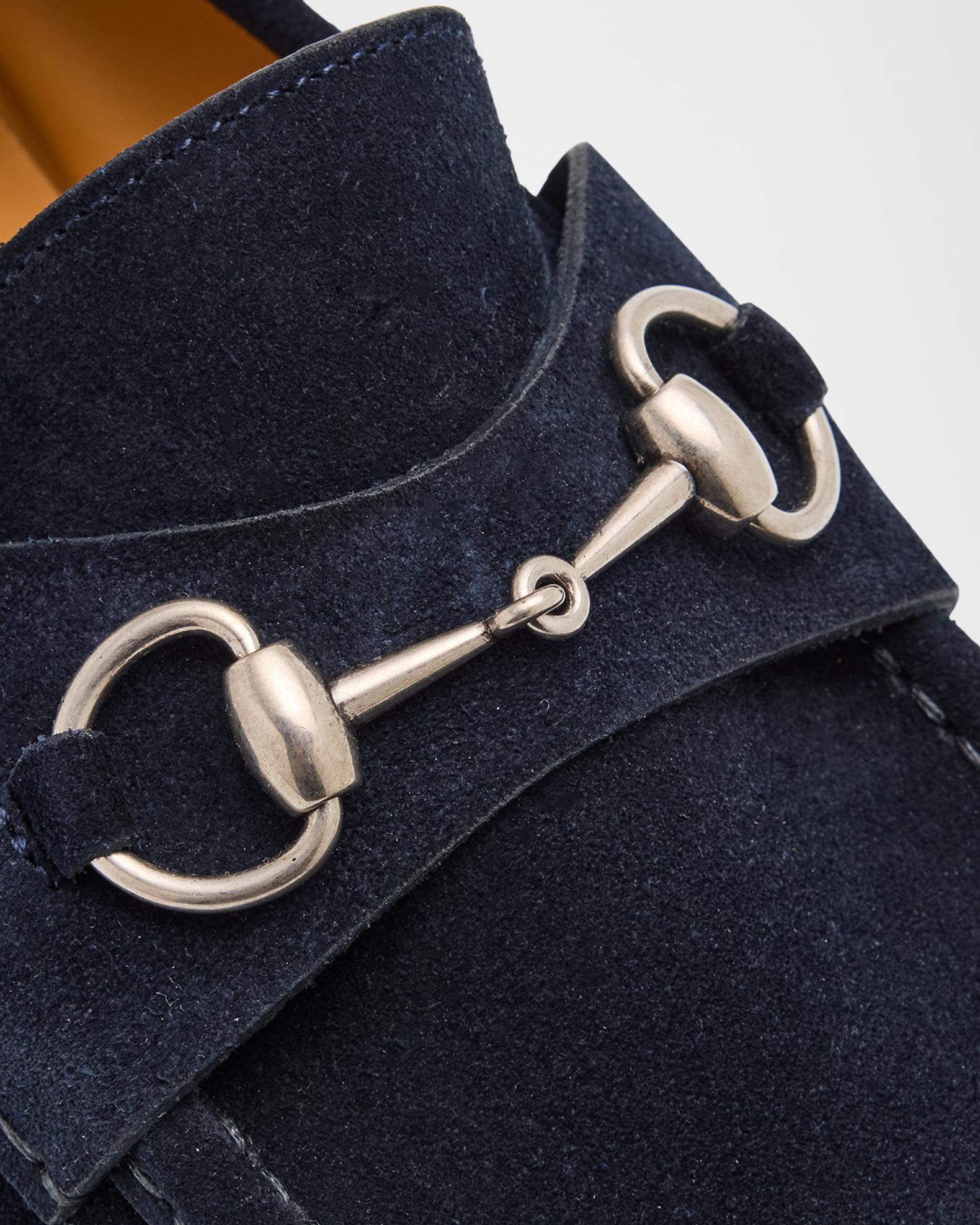 Gucci Men’s Royal Blue Suede Horsebit Loafers Gucci Horsebit Accent Suede Loafers - Blue Loafers, Shoes  main image 2
