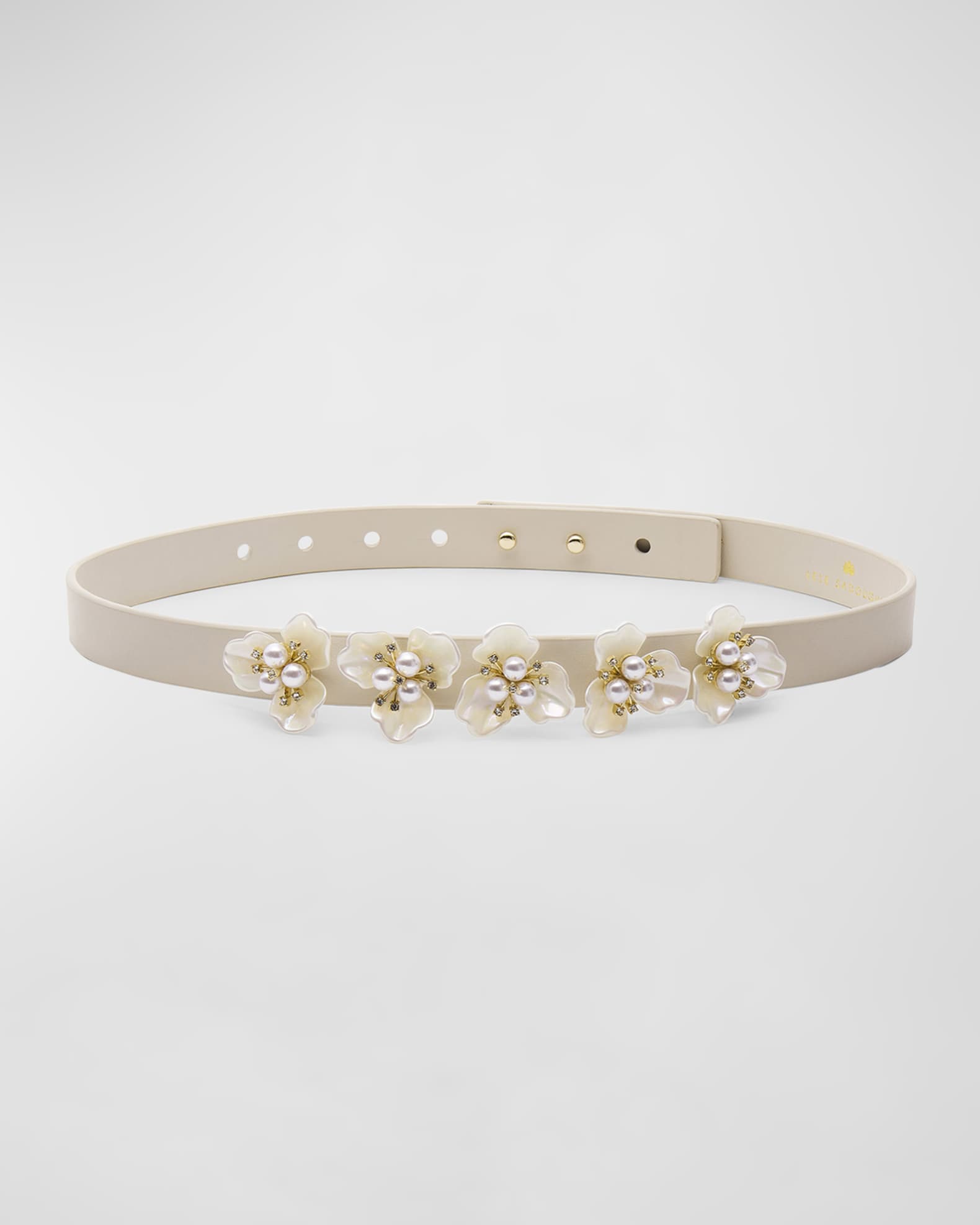 Lele Sadoughi Matilda Pearly Leather Belt