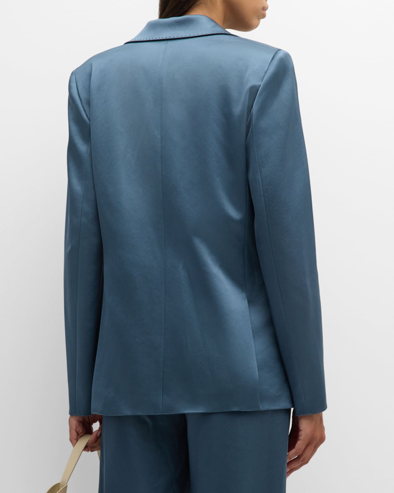 Lafayette 148 New York Peak Lapel Button Blazer White main image 1