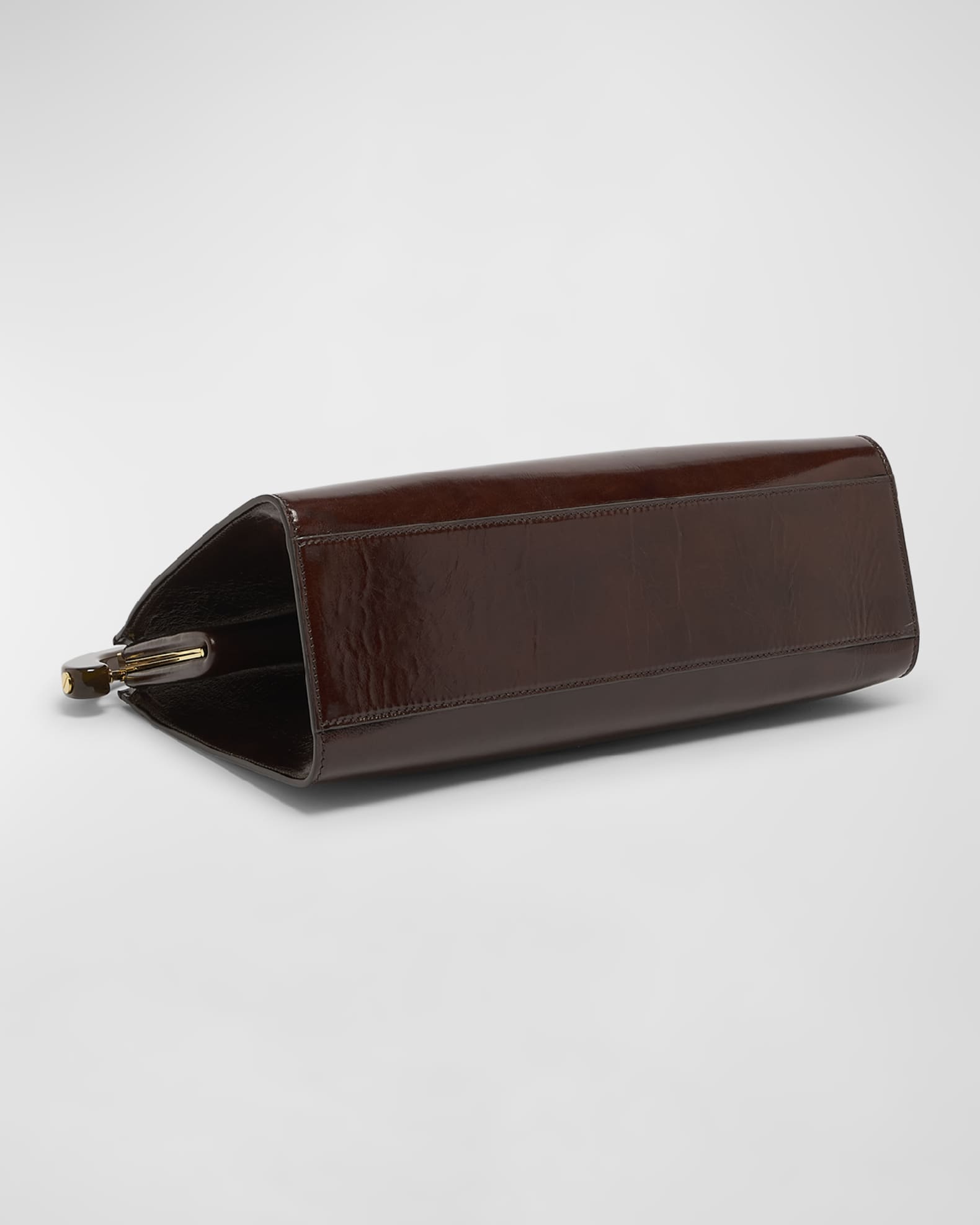 Crisp Frame Leather Top-Handle Bag 1