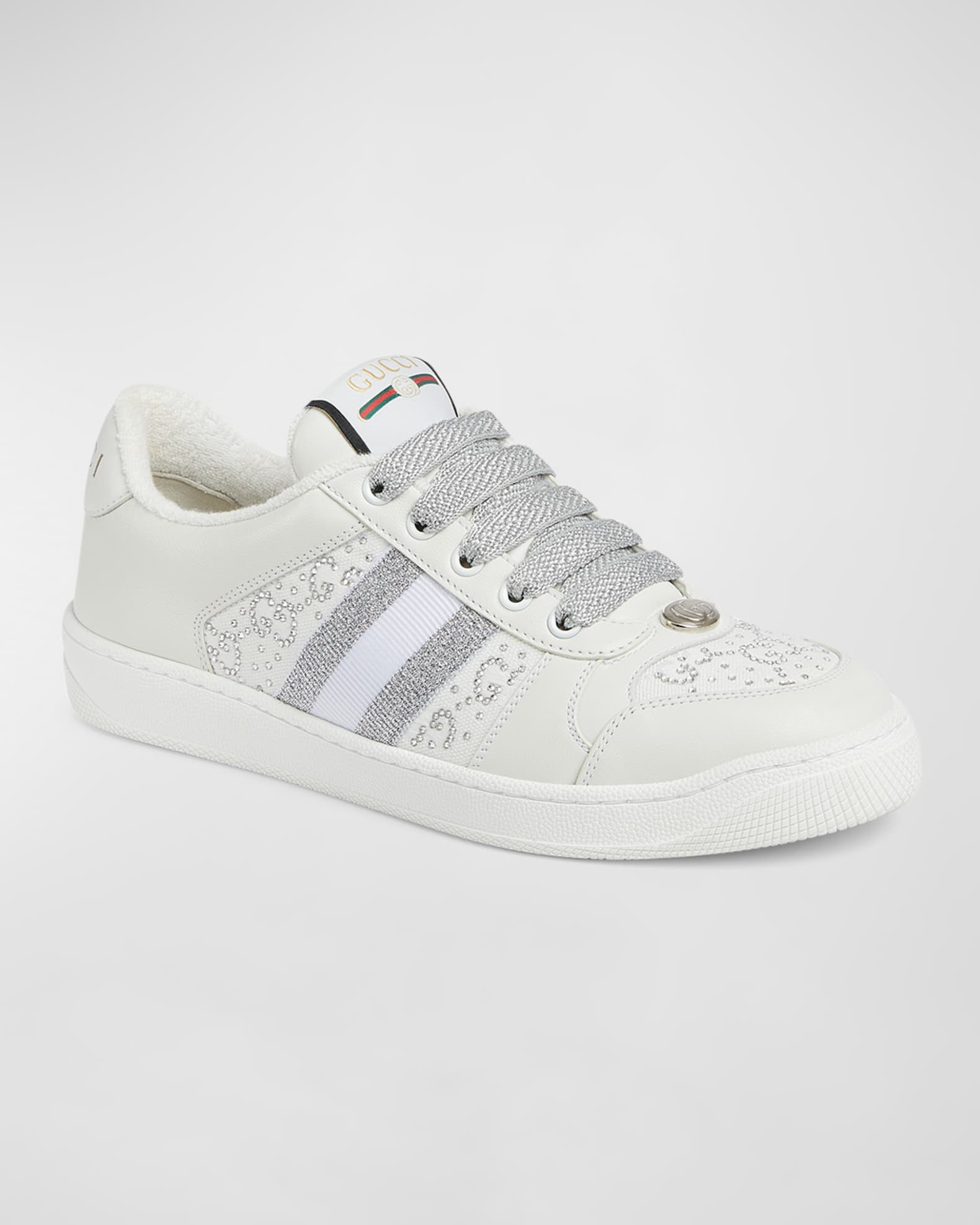 Gucci Crystal GG Web Low top Sneakers Soft White