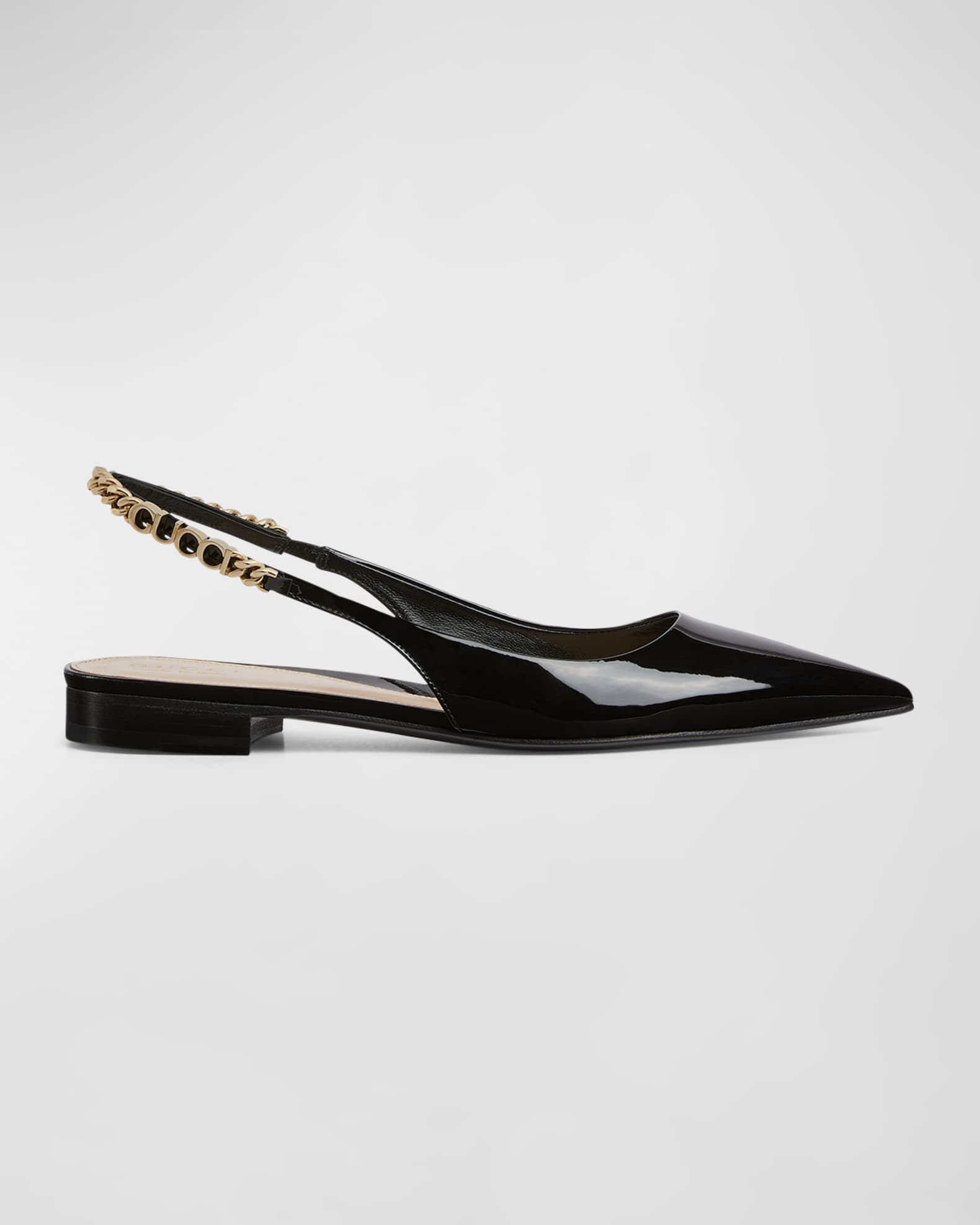 Signoria Patent Logo Chain Ballerina Flats