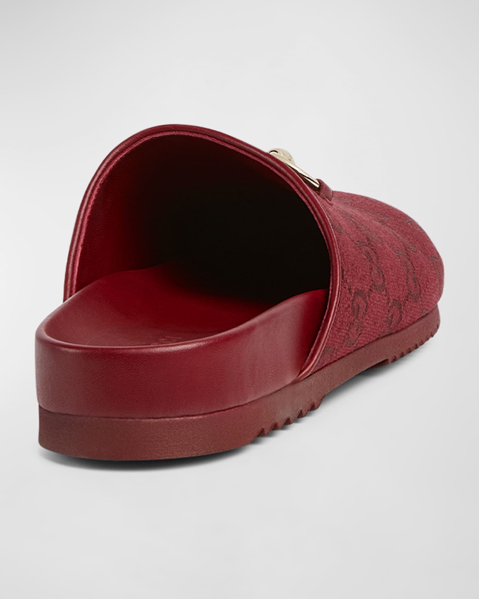 Gucci Sol Monogram Canvas Bit Mules Neiman Marcus