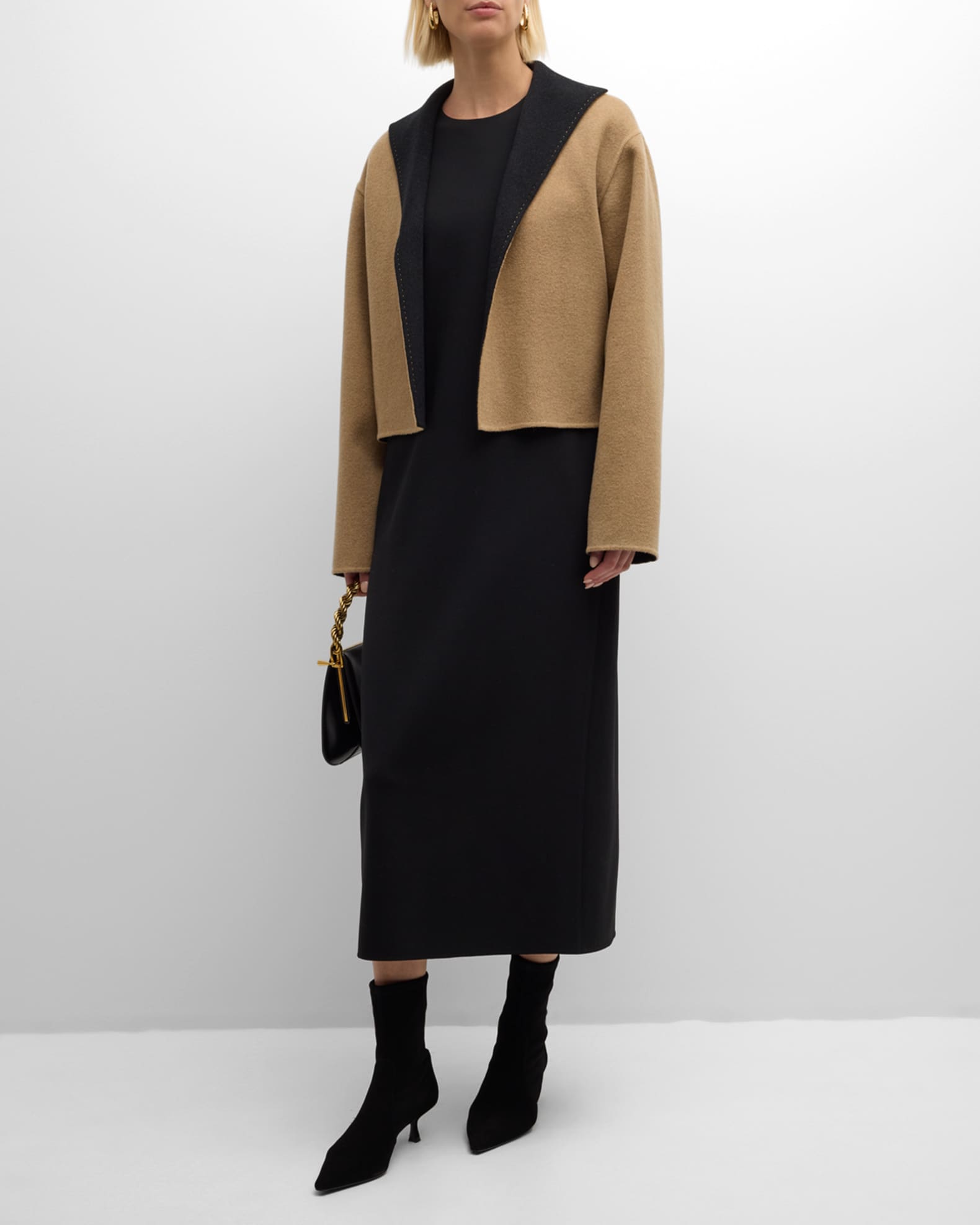 Lafayette 148 New York Reversible Wool Cashmere Cropped Jacket Neiman Marcus
