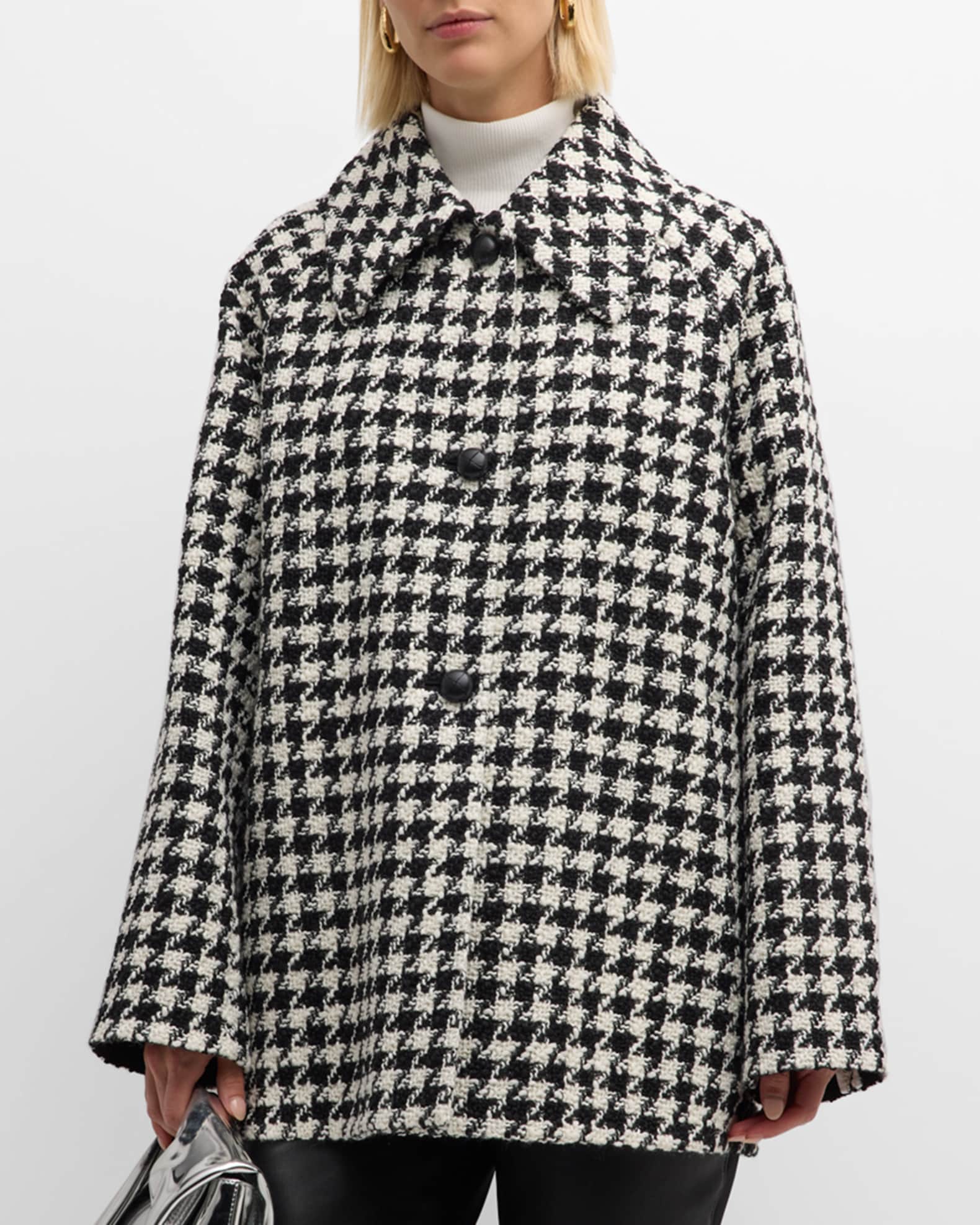 Oversized houndstooth coat sale
