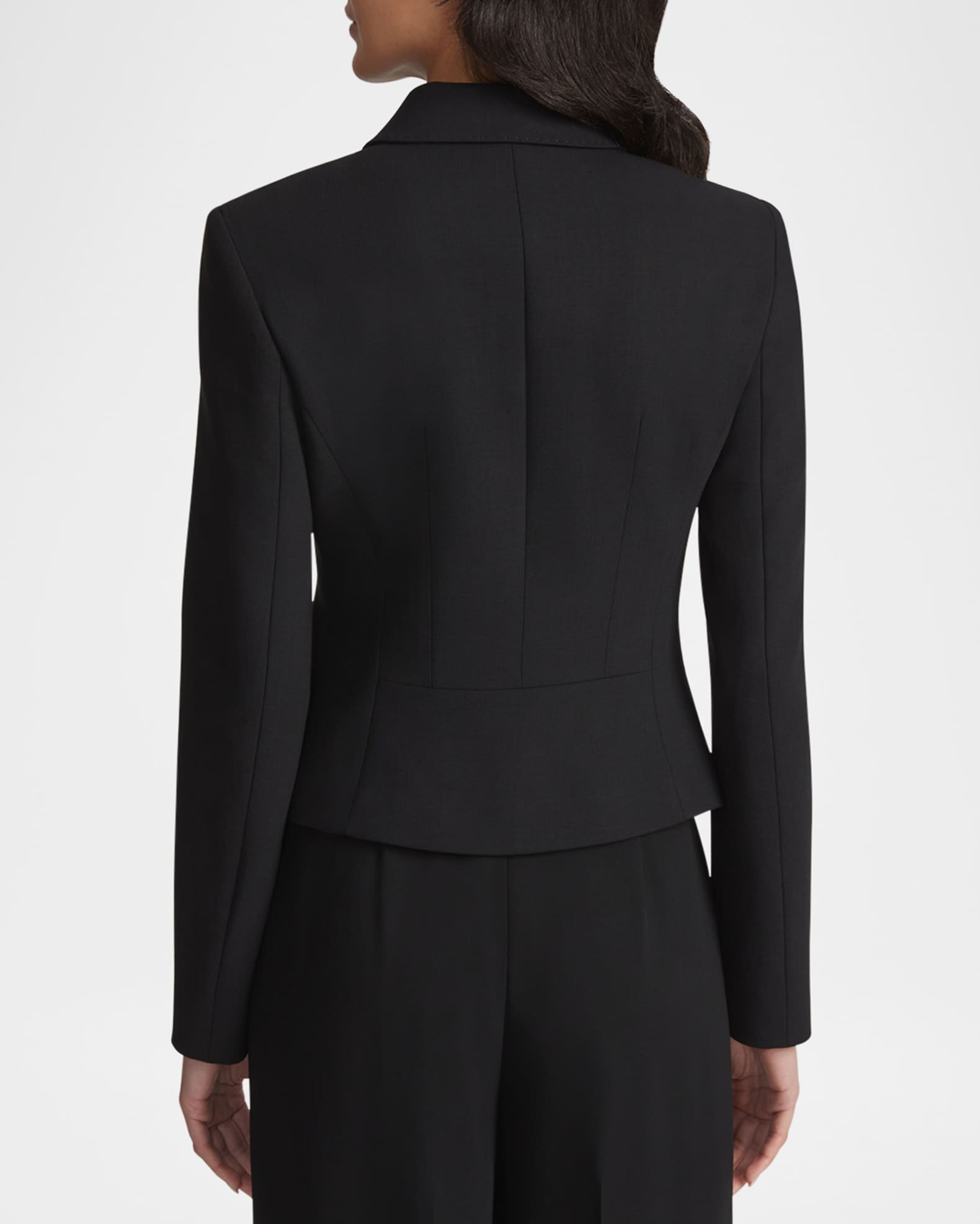 Lafayette 148 New York Responsible Wool Double Face Tailored Cropped Jacket Black