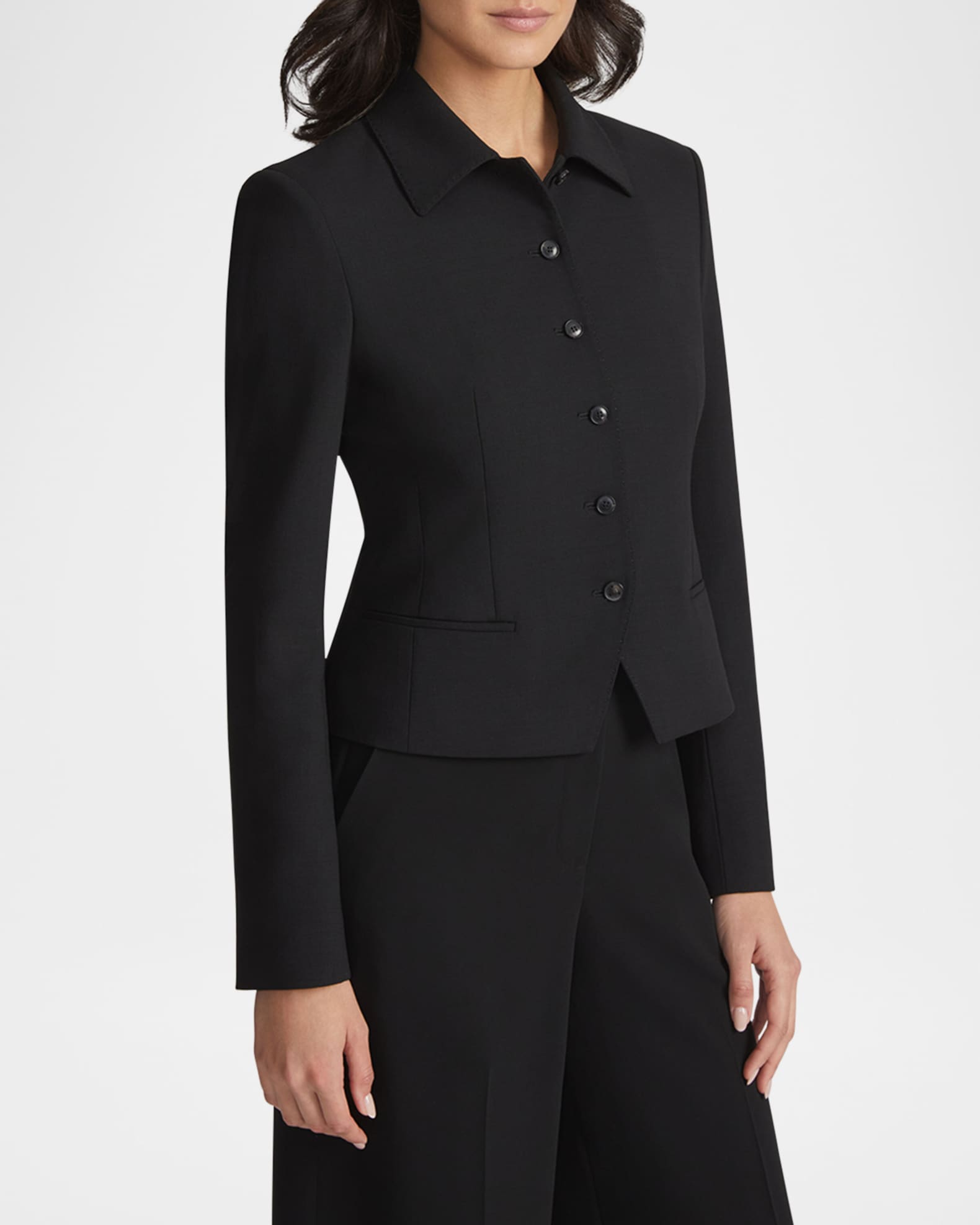 Lafayette 148 New York Cropped Pick Stitch Jacket Neiman Marcus