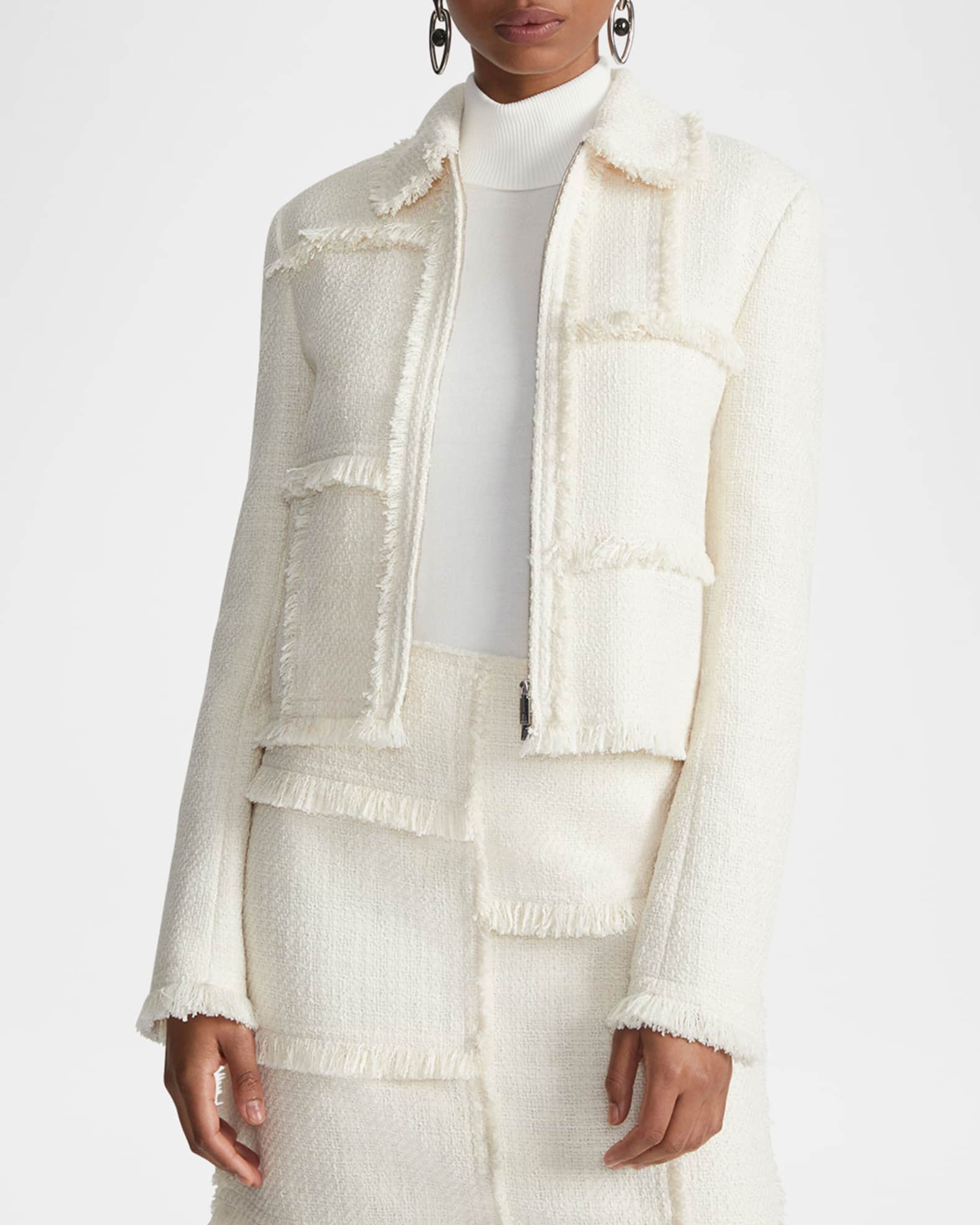 ♡*様 L'AUBE BLANC　　Fringe tweed Jacket Fringe tweed Jacket – L'AUBE BLANC